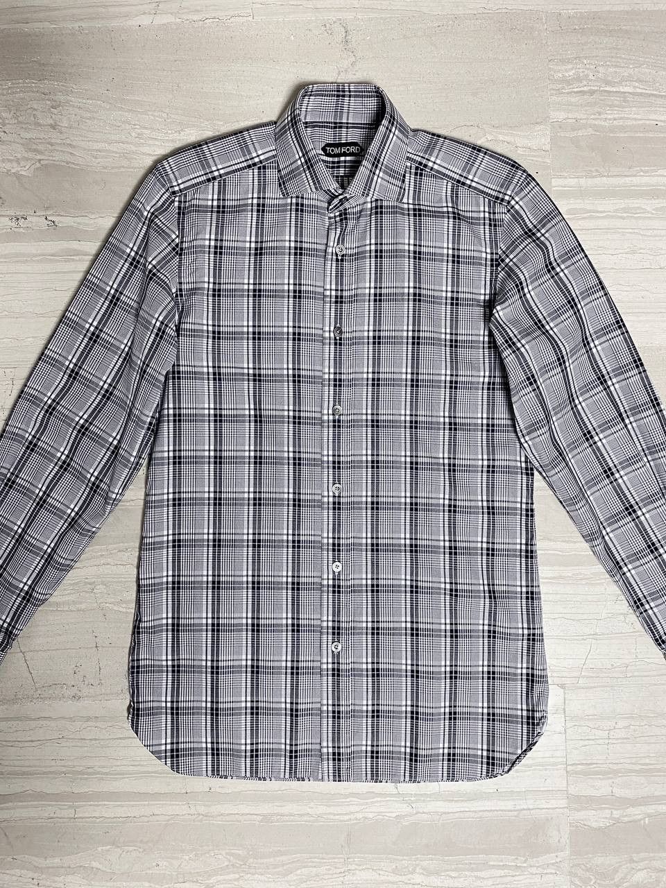 Tom Ford Tom Ford Classic Casual Check Grey Shirt Size US M / EU 48-50 / 2 - 3 Thumbnail