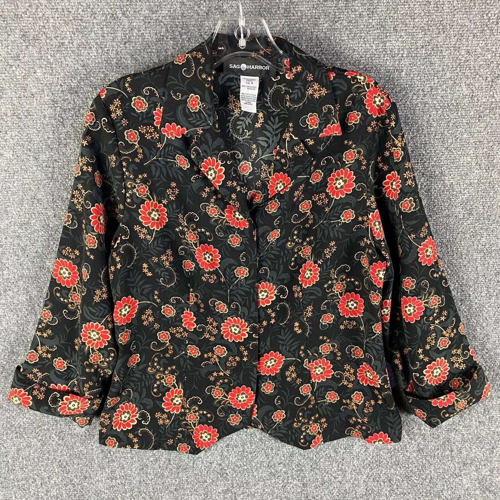 Other Sag Harbor Top Women's 8 Button Up Floral Long Sleeve Size M / US 6-8 / IT 42-44 - 1 Thumbnail