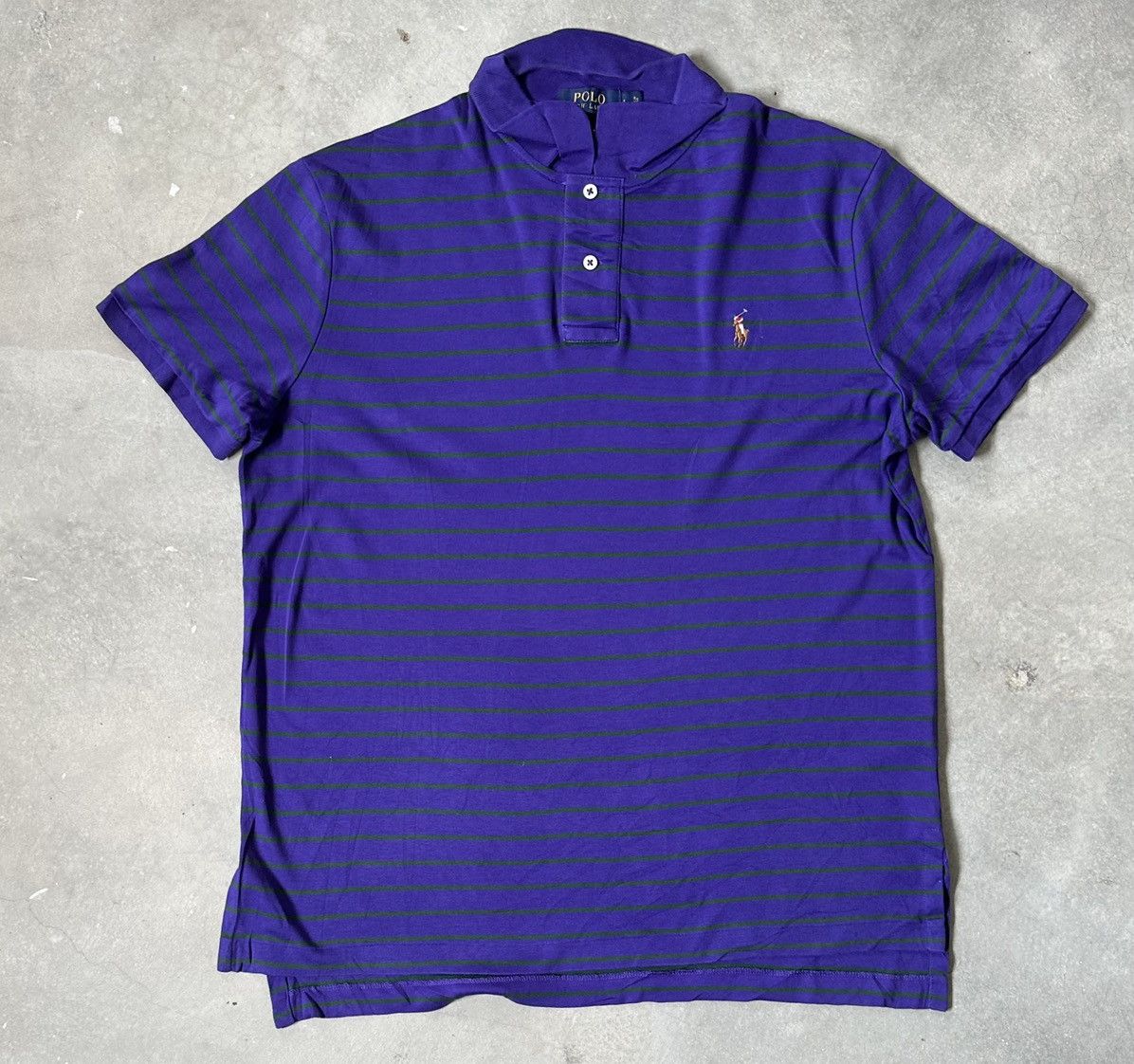 Polo Ralph Lauren POLO RALPH LAUREN PURPLE STRIPES POLO TEE Size US L / EU 52-54 / 3 - 1 Thumbnail