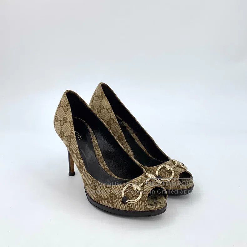 Gucci Gucci Brown logo old flower full print fish mouth horse bu Size US 6.5 / IT 36.5 - 2 Thumbnail