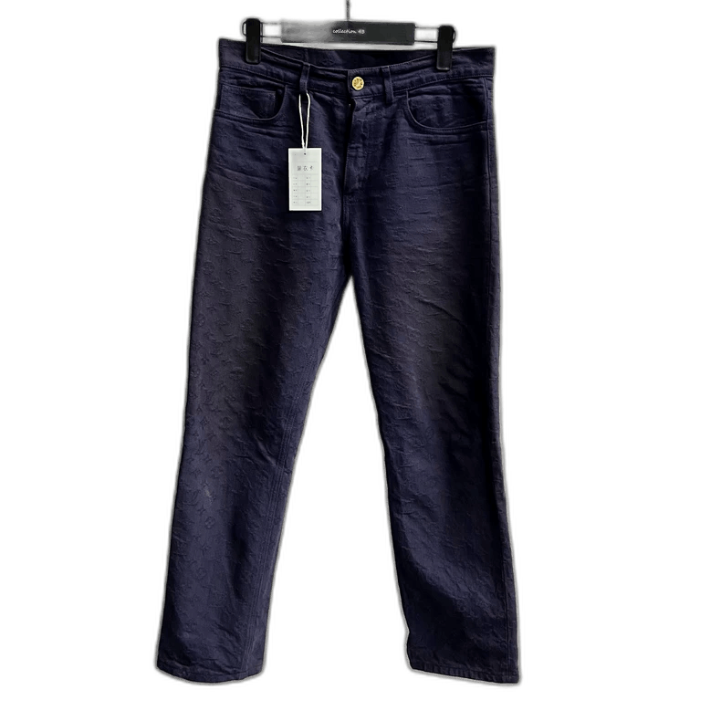 Louis Vuitton Louis Vuitton Dark Blue Denim Printed Pants -2505 Size 29" - 1 Thumbnail