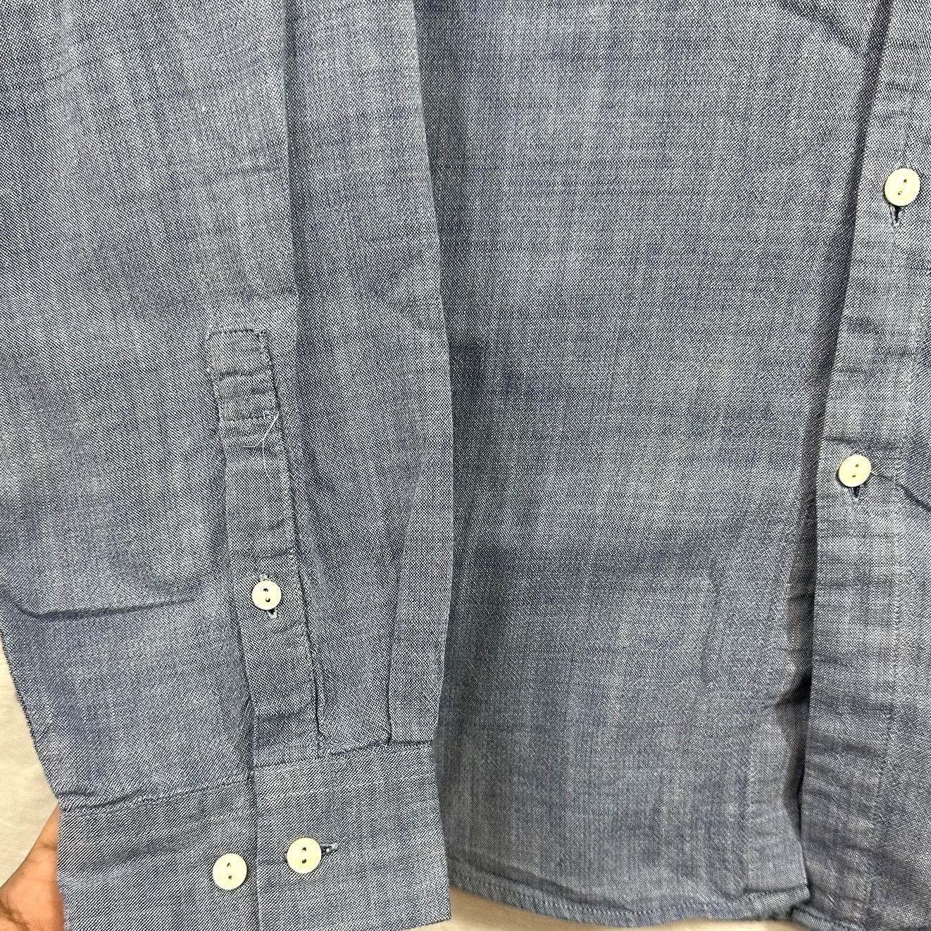 Asos ASOS XL Button Up Shirt Blue Chambray Casual Workwear Office Size US XL / EU 56 / 4 - 2 Thumbnail