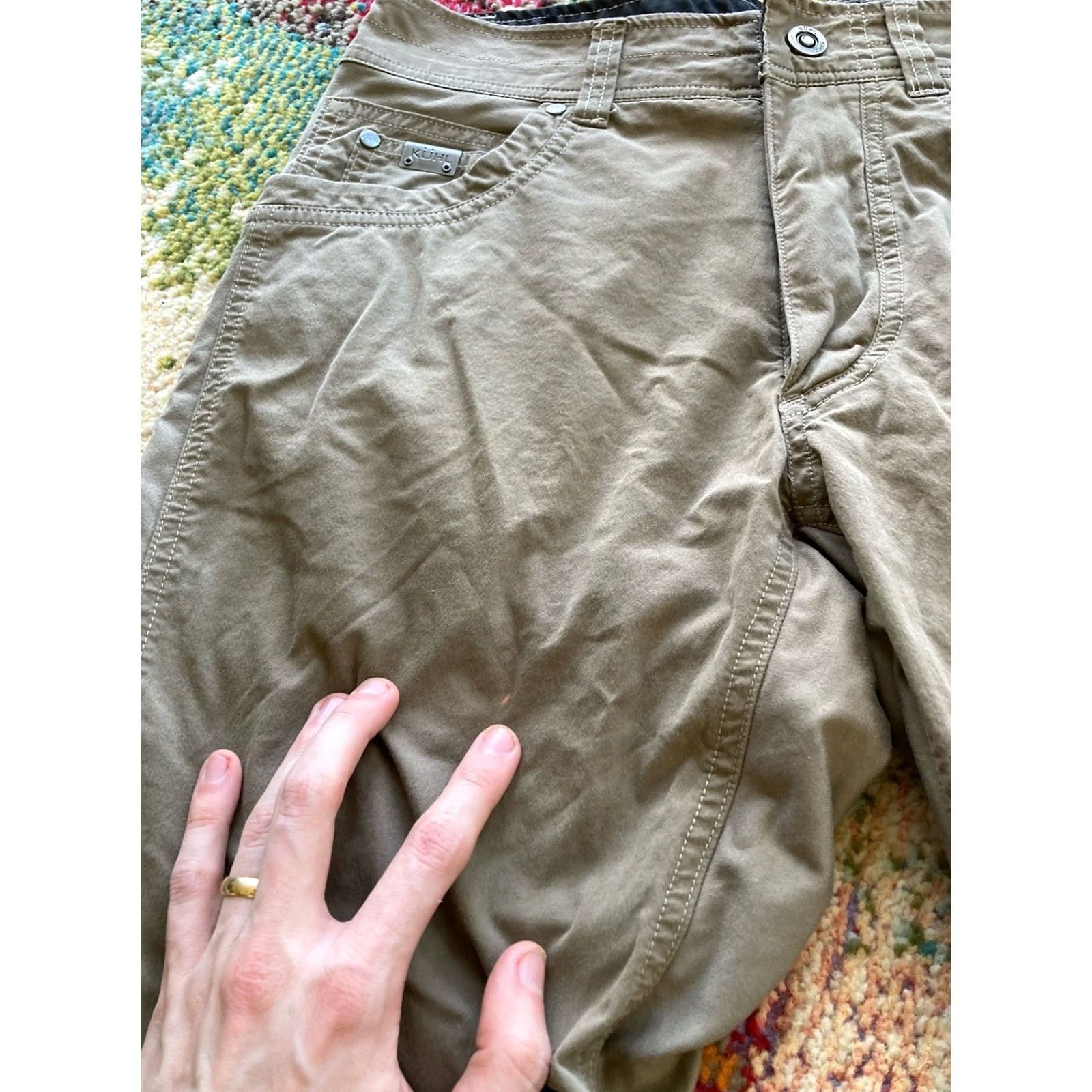 Vintage Kuhl Radikl Pants Mens 30x30 Light Brown Hiking Outdoor Gorp Chino Straight 30in Inseam Logo Pocket Comfort Stretch Cotton Nylon Spandex Size US 30 / EU 46 - 3 Thumbnail