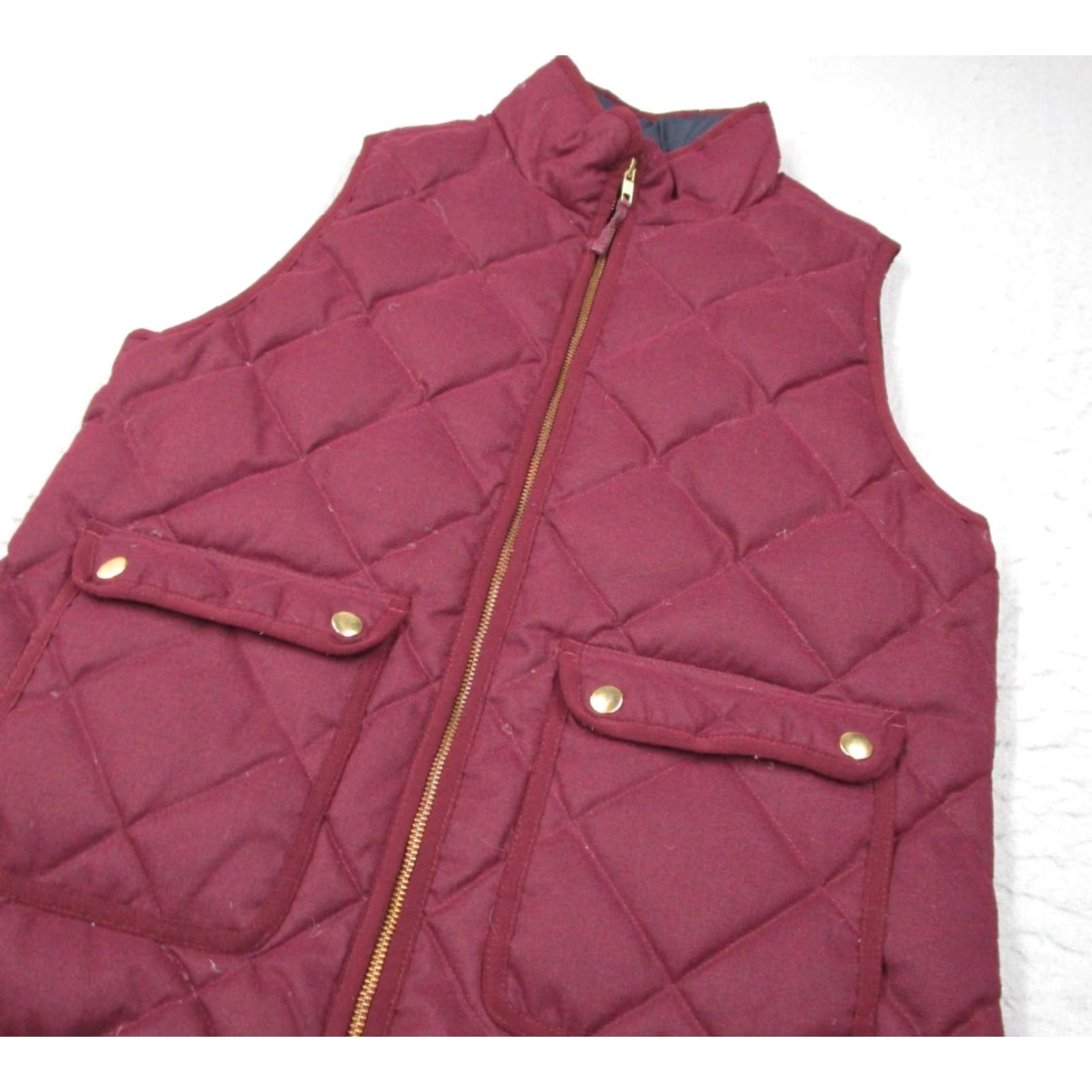 J.Crew J Crew Vest Women Small Red Quilted Full Zip Down Outdoor Work Gorpcore Size S / US 4 / IT 40 - 2 Thumbnail