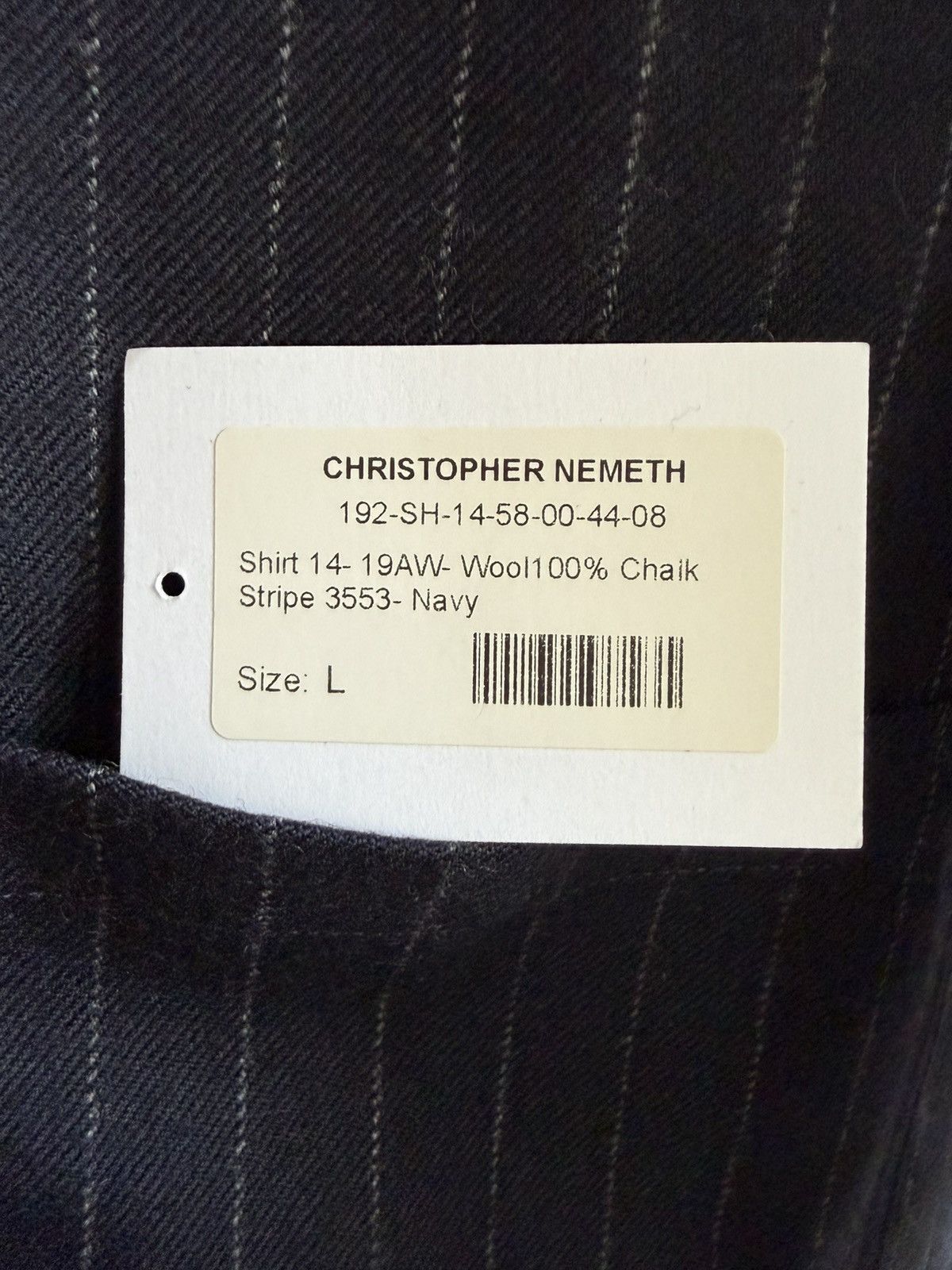 Christopher Nemeth Chalk Stripe Long Shirt Size US L / EU 52-54 / 3 - 8 Thumbnail