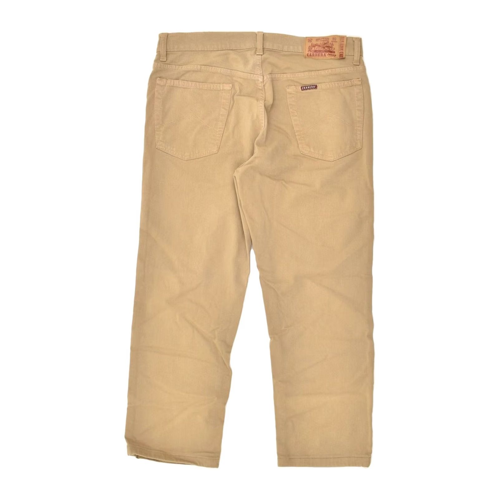 Carrera CARRERA Mens 700 Straight Jeans Beige Cotton W34 L25 Large Size US 33 - 2 Thumbnail