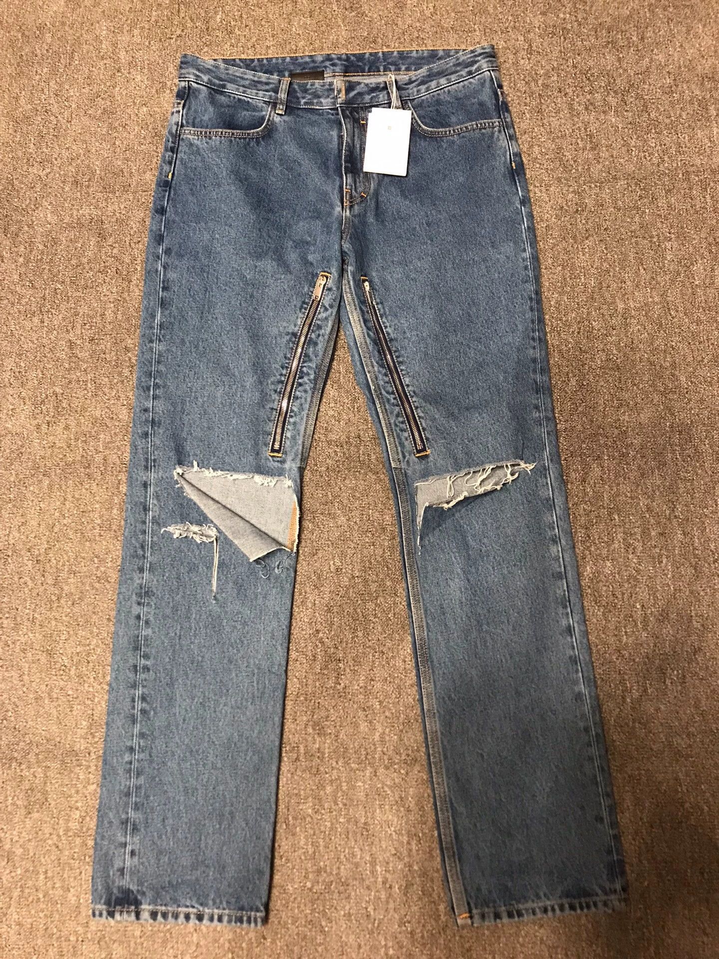 Givenchy Givenchy 34W Jeans Knee Slash Cutout Side Zip Size US 34 / EU 50 - 1 Thumbnail