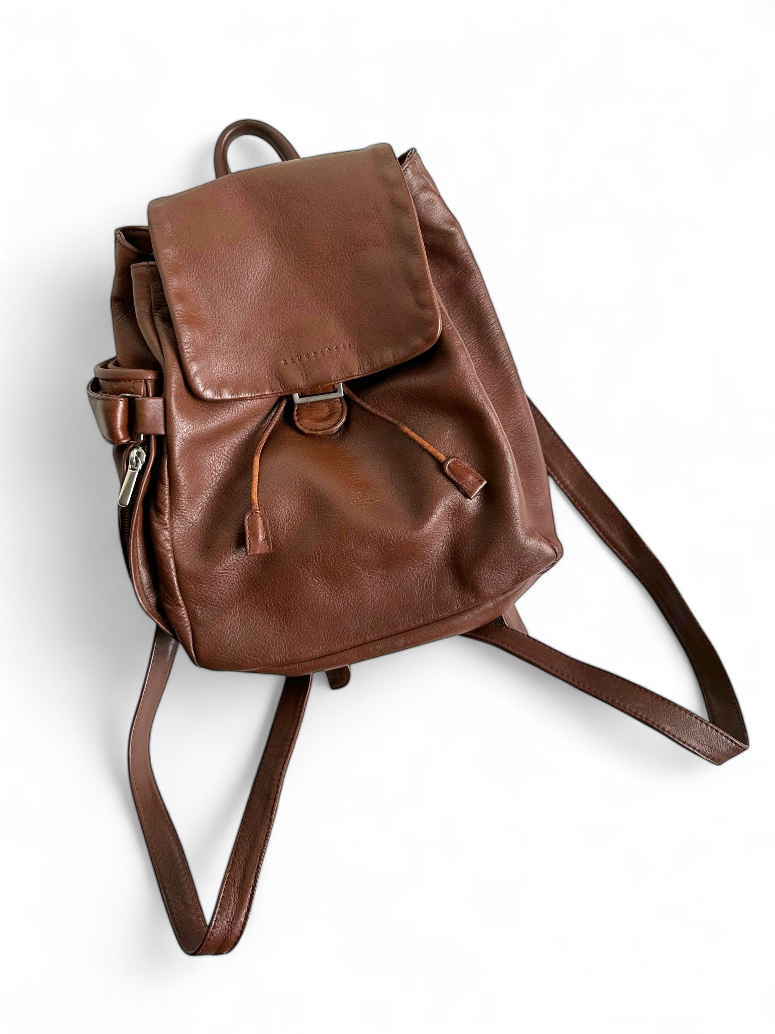 Sergio Rossi Bruno Rossi Made in Italy Brown Leather Backpack Size ONE SIZE - 1 Thumbnail