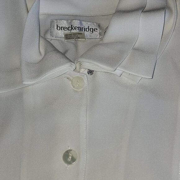 Vintage Breckenridge Ivory Sheer Button Down Long Sleeve Collared Sz Size L / US 10 / IT 46 - 6 Thumbnail