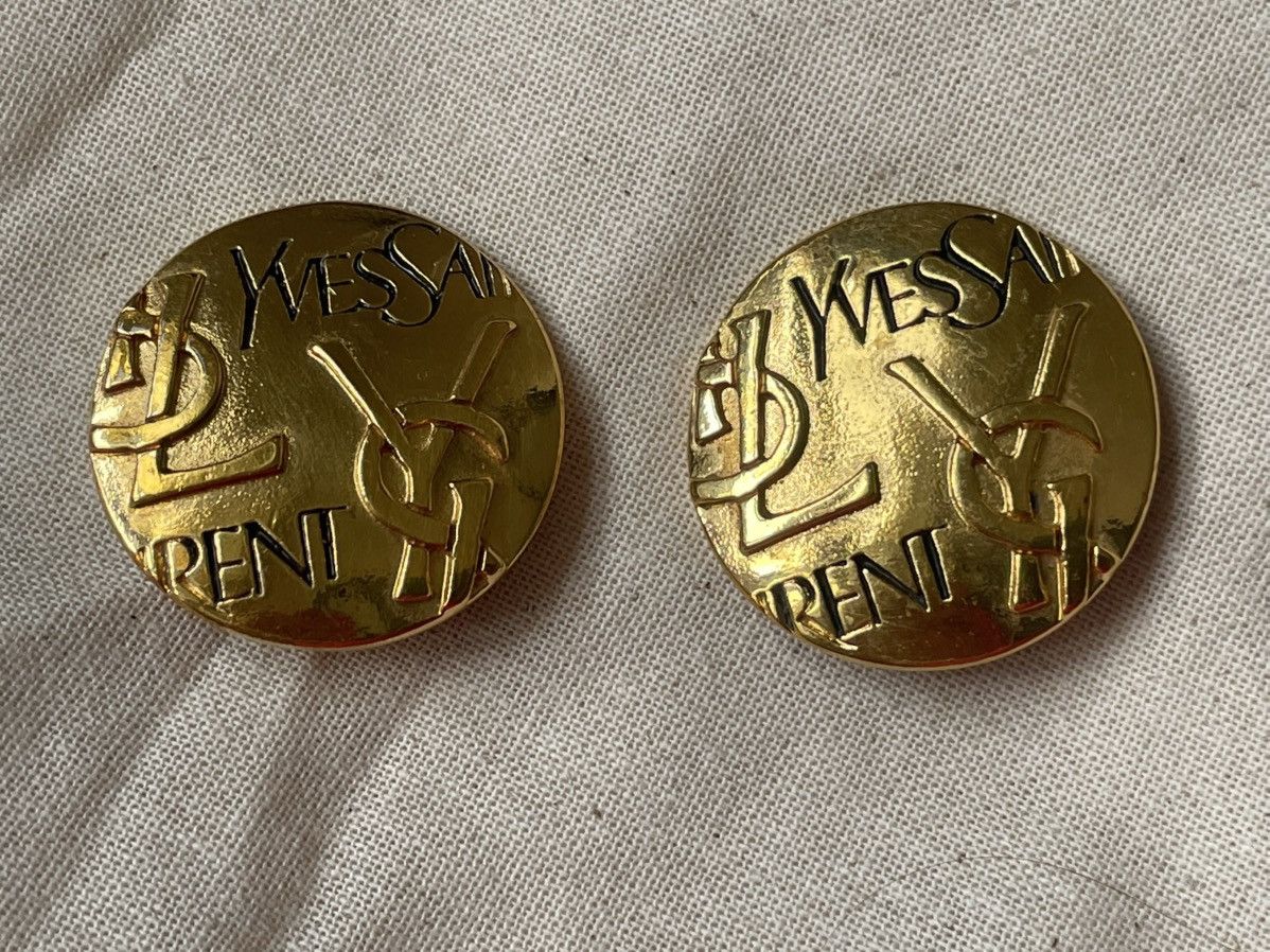 Yves Saint Laurent YSL MONOGRAM LOGO EARRINGS Size ONE SIZE - 2 Thumbnail