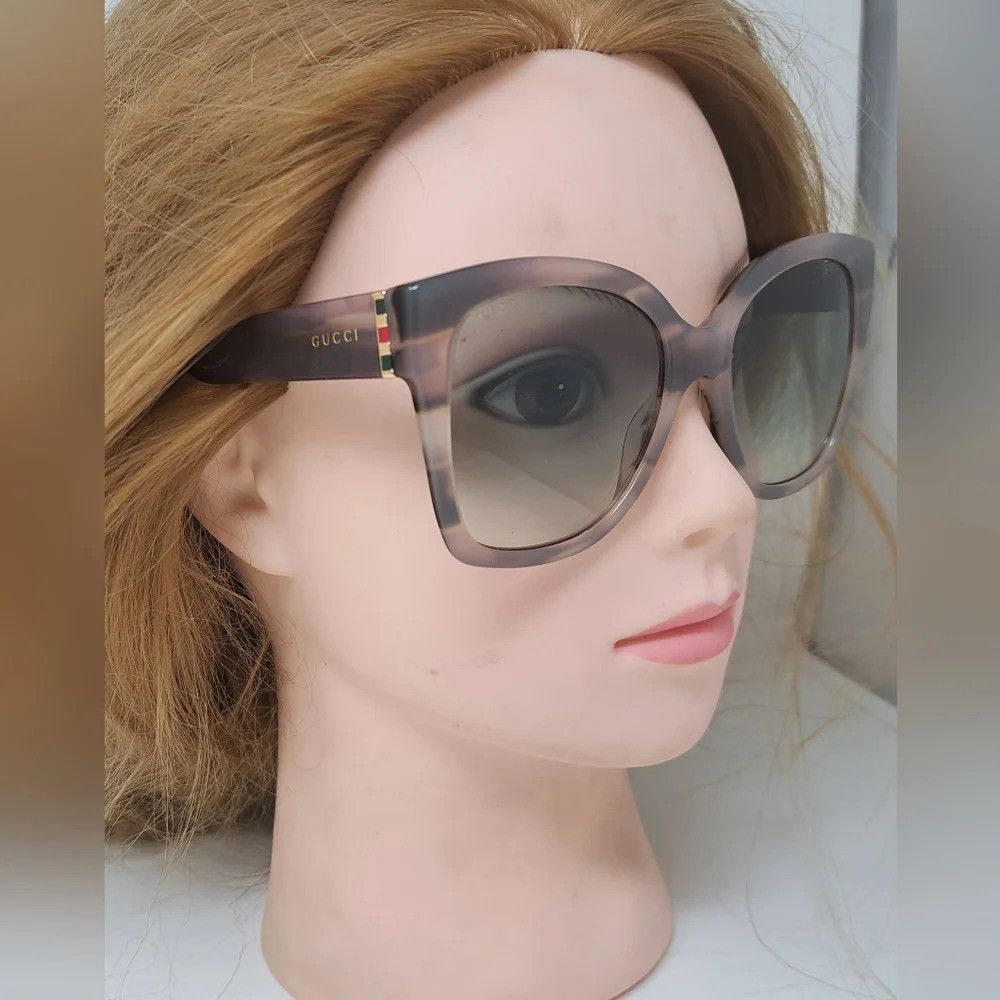 Gucci NWT Gucci Women's Sunglasses Marble Gray Square Full Rim GG Size ONE SIZE - 6 Thumbnail