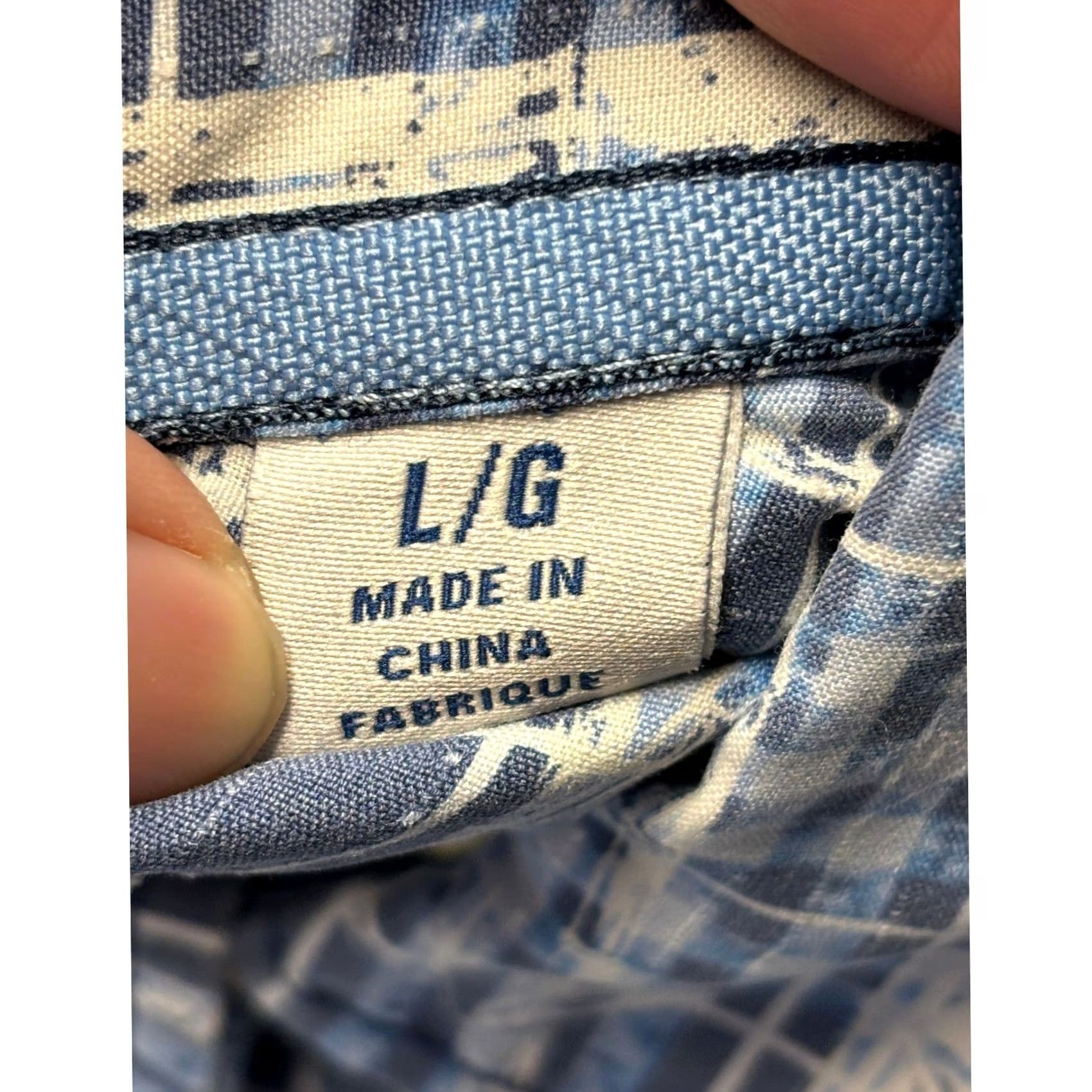 Tommy Bahama Tommy Bahama Mens Large Blue Bamboo Plaid Silk Blend Short Sleeve Button Up Shirt Size US 33 - 4 Thumbnail