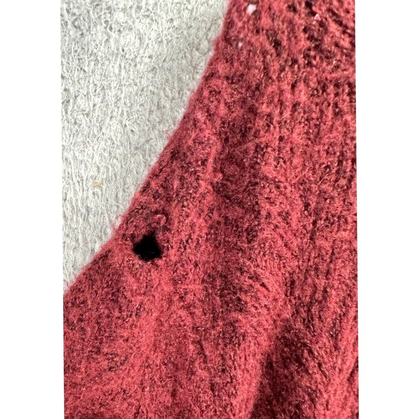 Vintage Chico's Sweater Womens Medium Red V-Neck Pullover Knit Wool Blend Nylon Spandex Acrylic Polyester Raglan Long Sleeve Size M / US 6-8 / IT 42-44 - 6 Thumbnail