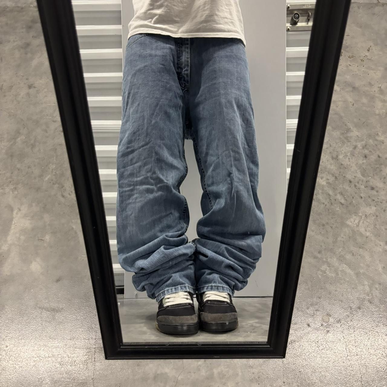 Japanese Brand × Vintage Crazy Vintage Y2K/2000s Baggy Medium Wash Denim Jeans! Size US 36 / EU 52 - 1 Thumbnail