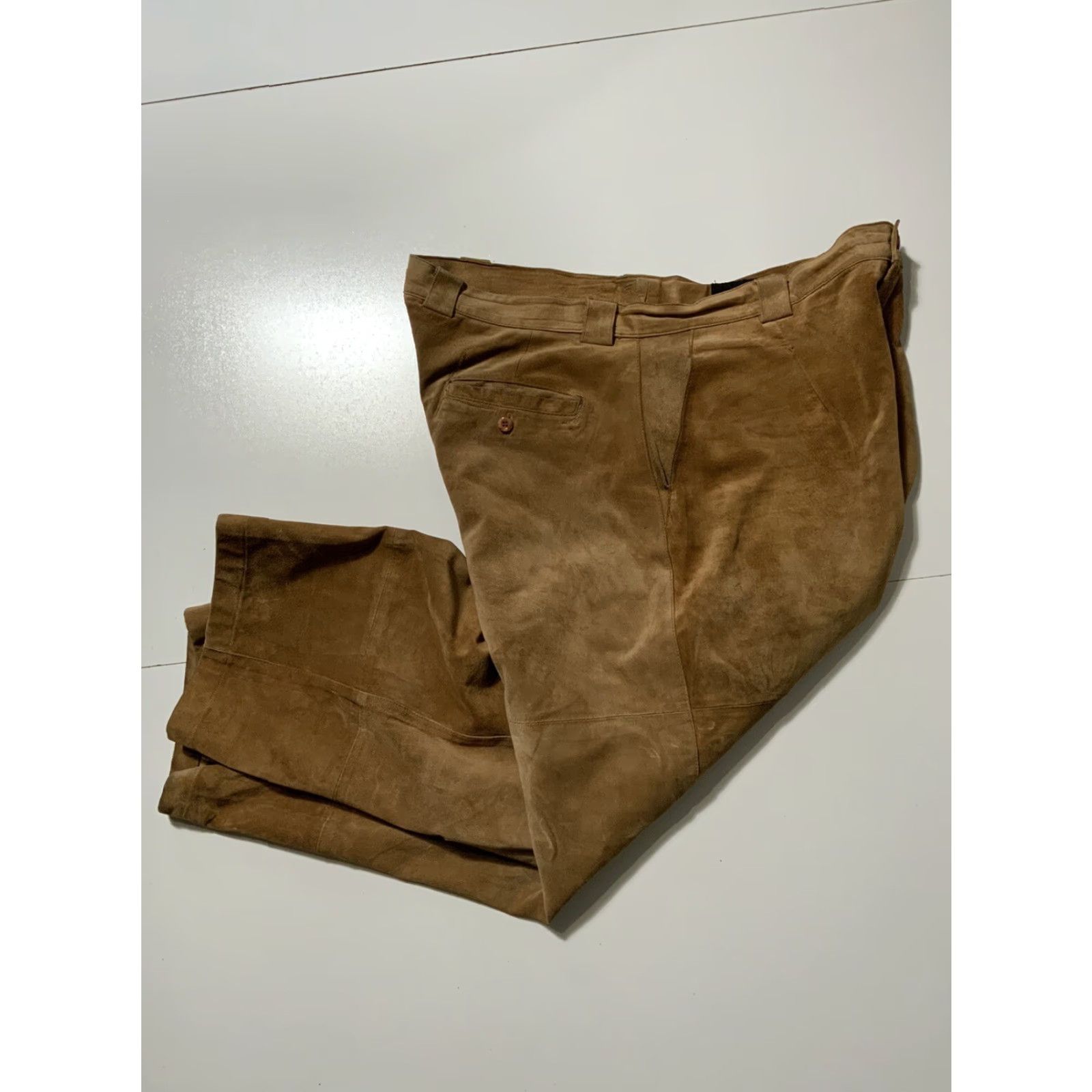 Vintage VINTAGE Joey Richi Leather Lined Baggy Loose Fit Mens Pants Sz. 40 Brown 100% Leather Style Leather Regular Pants Mens 40 Inseam 29in Size US 40 / EU 56 - 2 Thumbnail