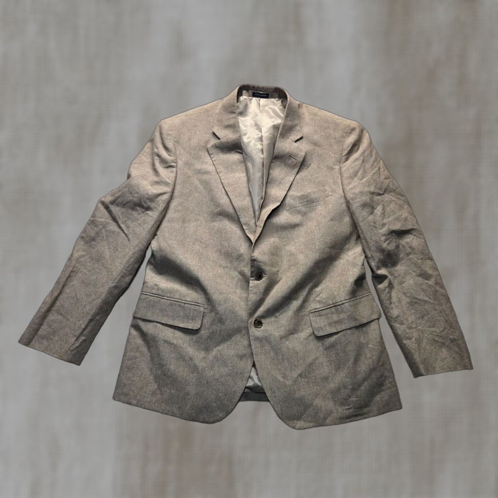 Stafford Stafford Blazer Single-Breasted Jacket Brown Wool 44R Slim Fit 2-Button Peak Lapel Men Regular Modern Classic Glen Check Vintage: No Size 44R - 1 Thumbnail