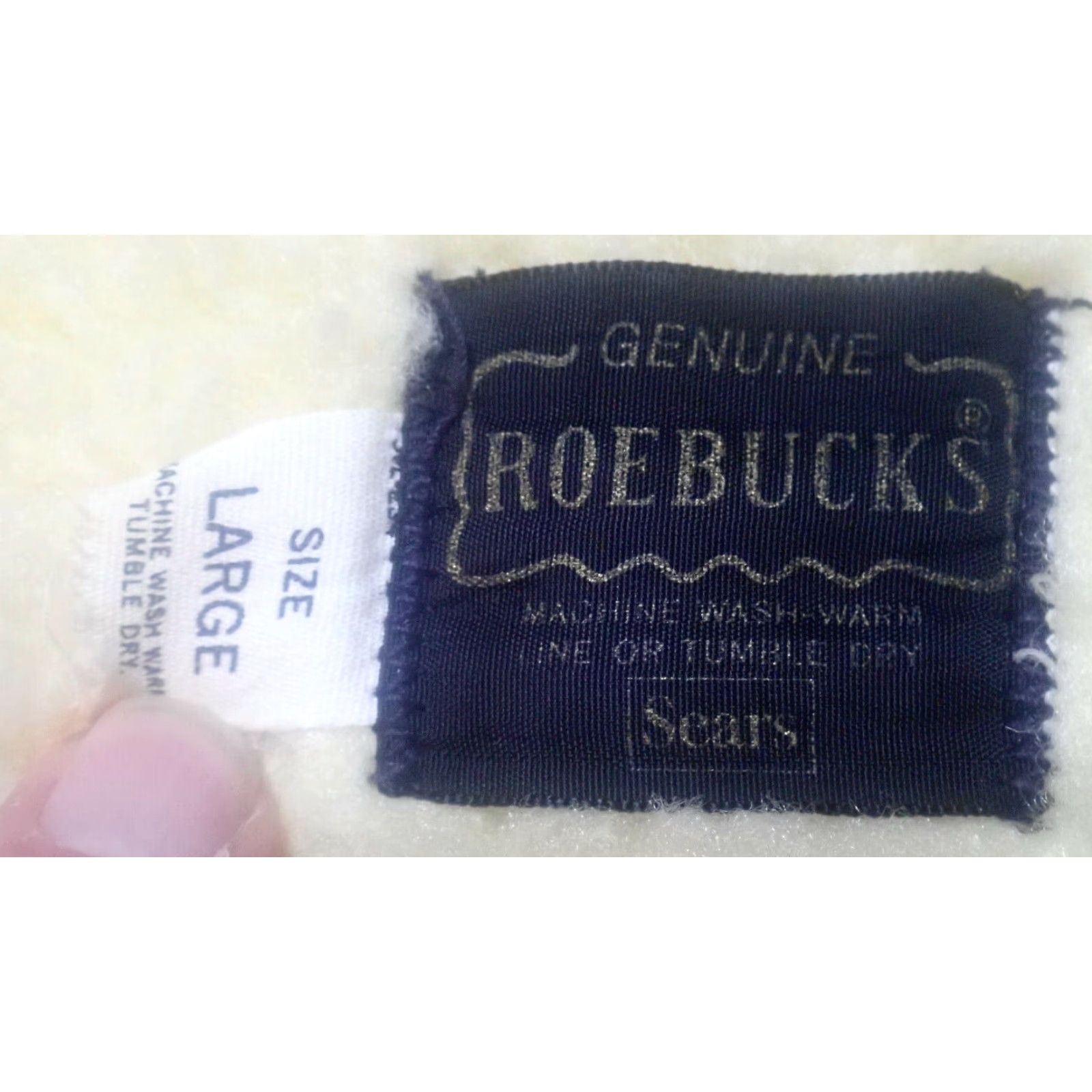 Sears Vintage Roebucks Sears Men’s Denim Trucker Vest USA Blue L Denim Vest Lined Sherpa 80s 90s American USA Vintage Yes Western Size US L / EU 52-54 / 3 - 4 Thumbnail