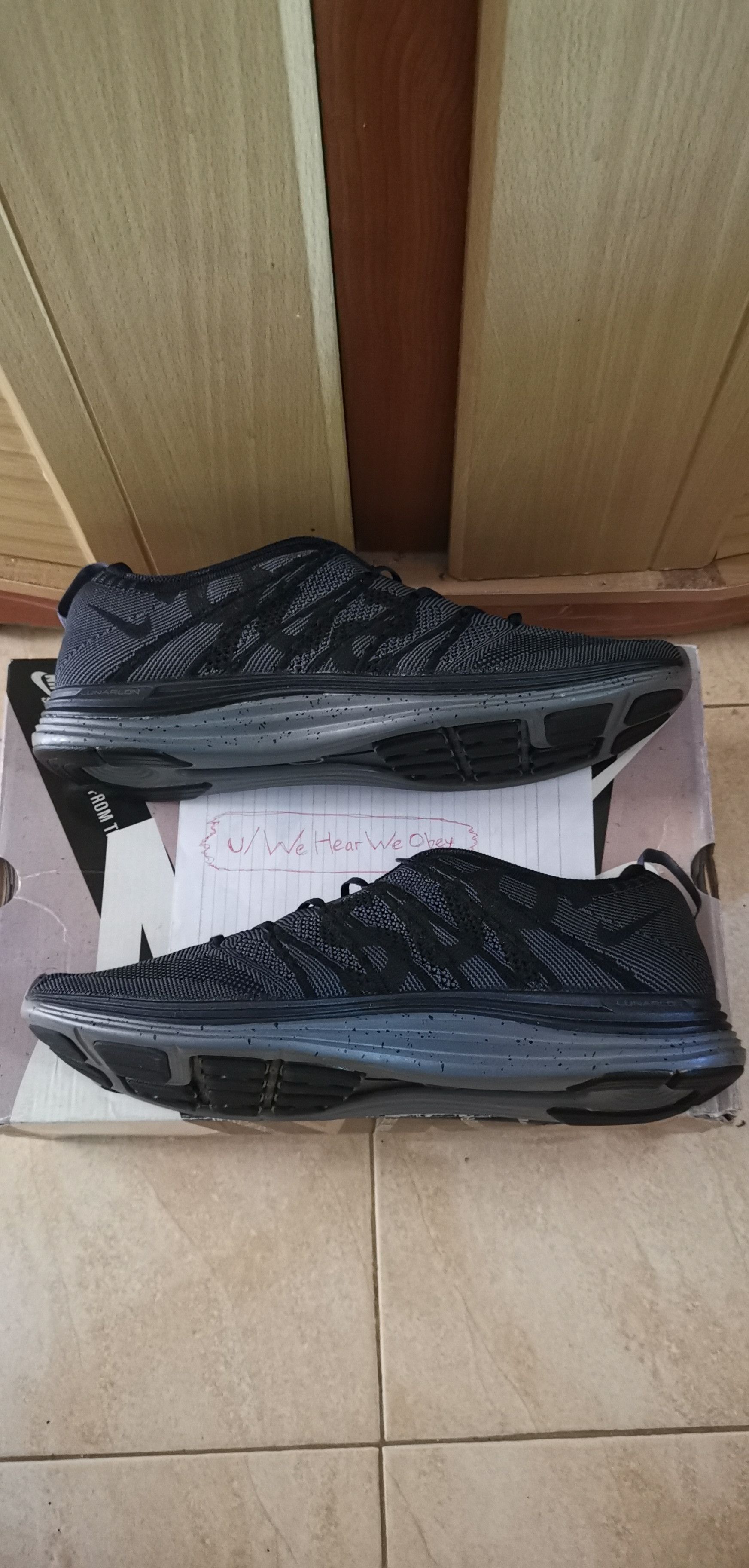 Nike × Supreme Nike Flyknit Lunar 1+ Supreme, size 12, New with OG Box Size US 13 / EU 46 - 4 Thumbnail