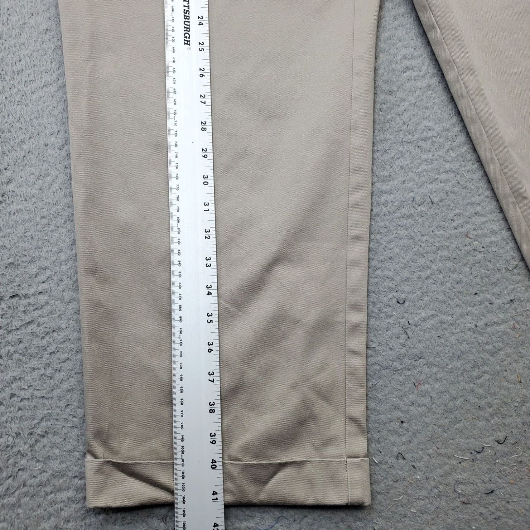 Joseph Joseph & Feiss Mens Chino Pants 40x30 Tan Pleated Low Waist Straight Leg Cuffed Shirt Size 40 Mens Size US 40 / EU 56 - 3 Thumbnail