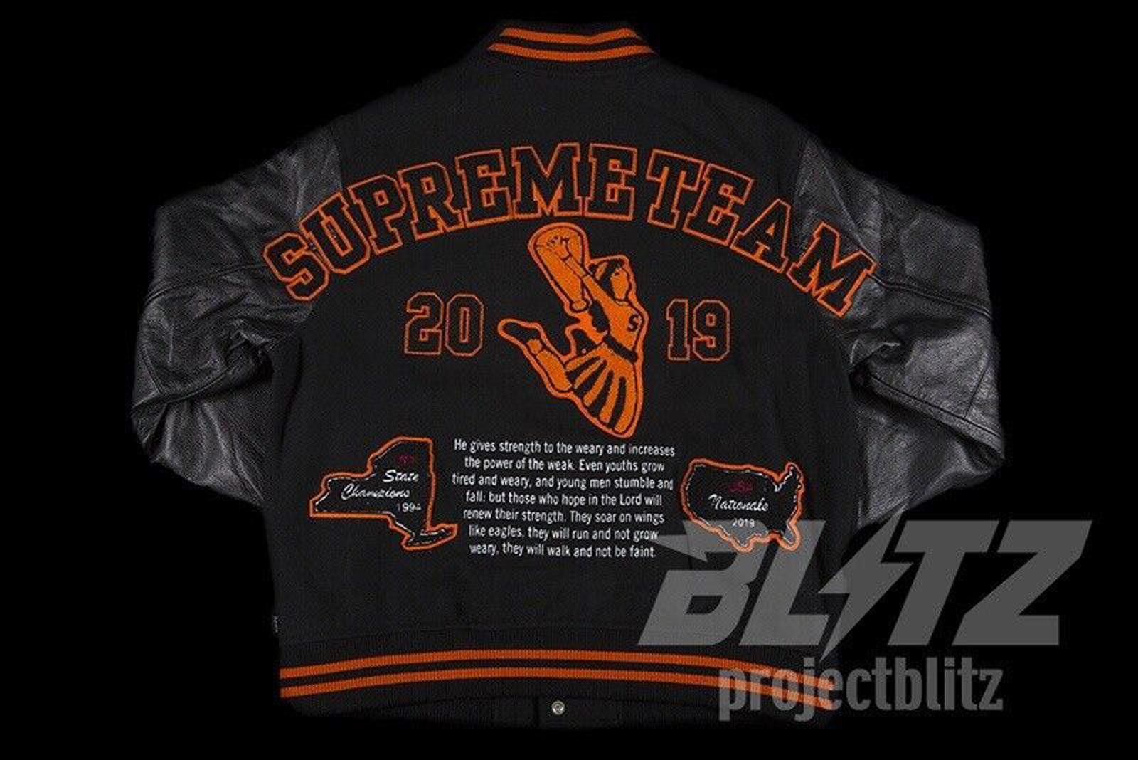 Supreme FW19 SUPREME TEAM VARSITY JACKET BLACK M 2019 Size US M / EU 48-50 / 2 - 3 Thumbnail