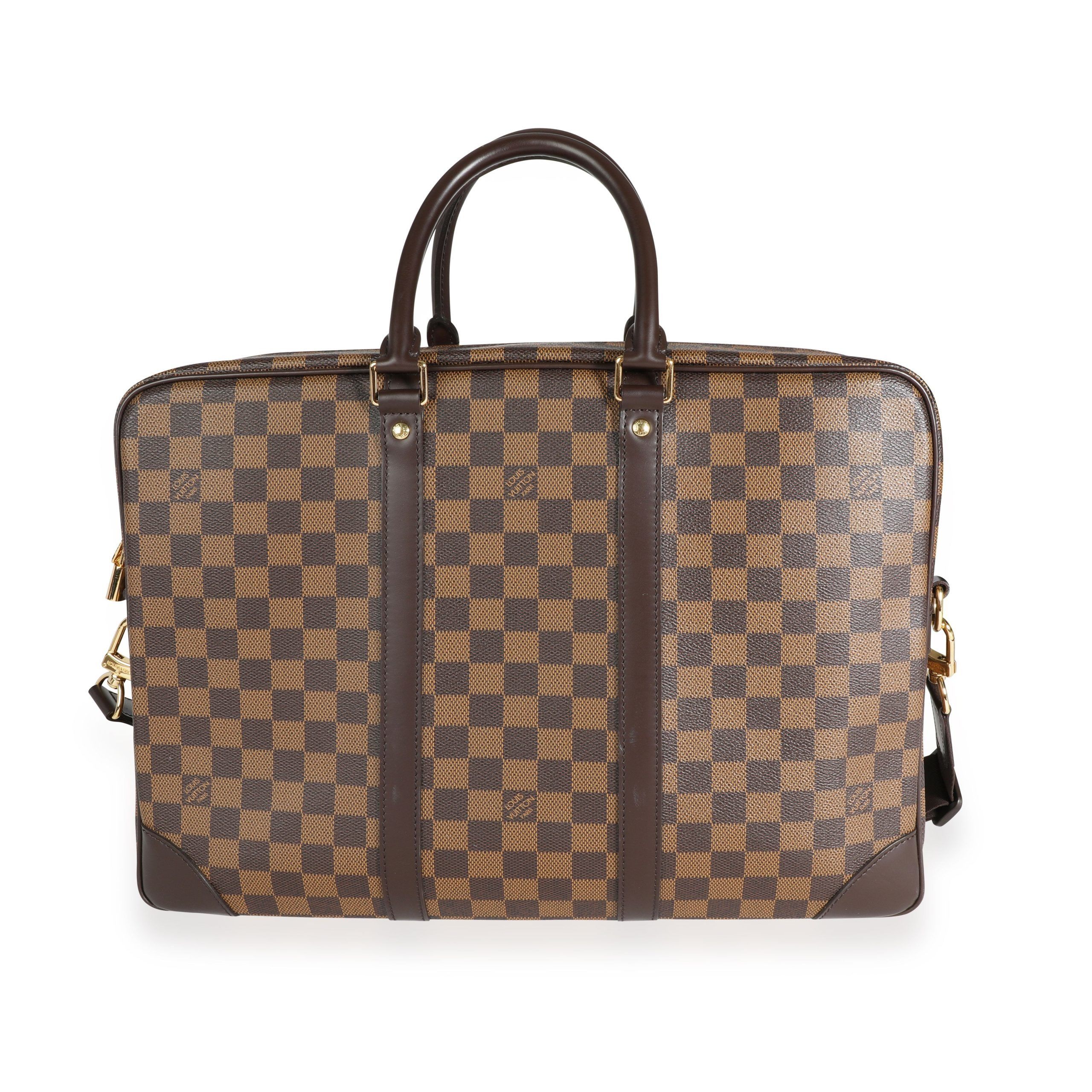 image of Louis Vuitton Damier Ebene Porte-Documents Voyage Gm in Brown, Women's
