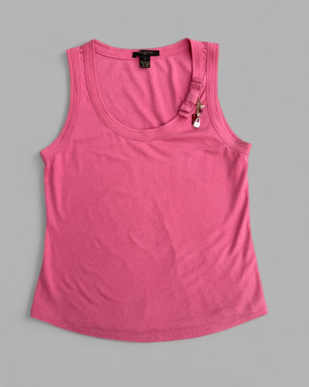 Louis Vuitton 2000's Louis Vuitton LV Padlock Chains Tank Top T Shirt Size L / US 10 / IT 46 - 11 Thumbnail