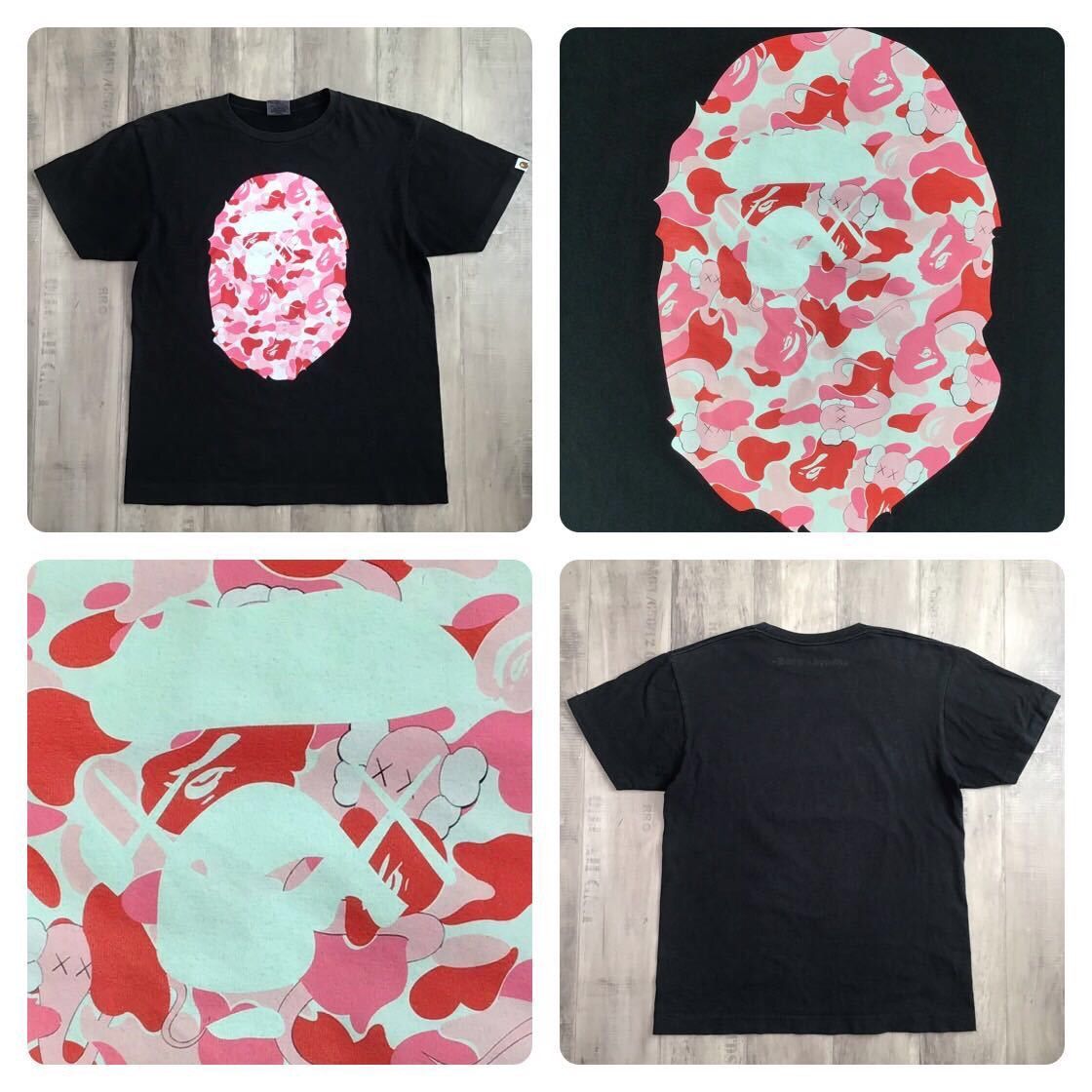 Bape Kaws BAPE KAWS bendy ABC camo pink Big head T shirt APE NIGO Grailed