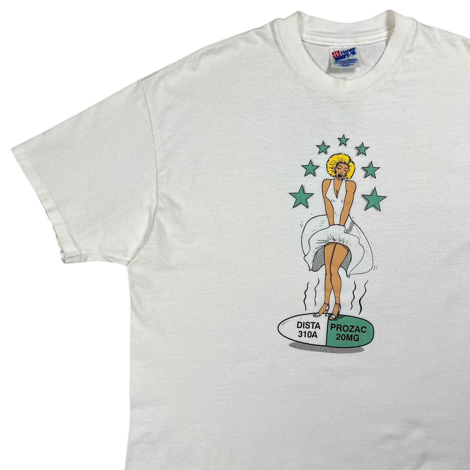 Hanes × Vintage Vintage 90s Marilyn Monroe Prozac Nation antidepressants tee Size US L / EU 52-54 / 3 - 4 Thumbnail