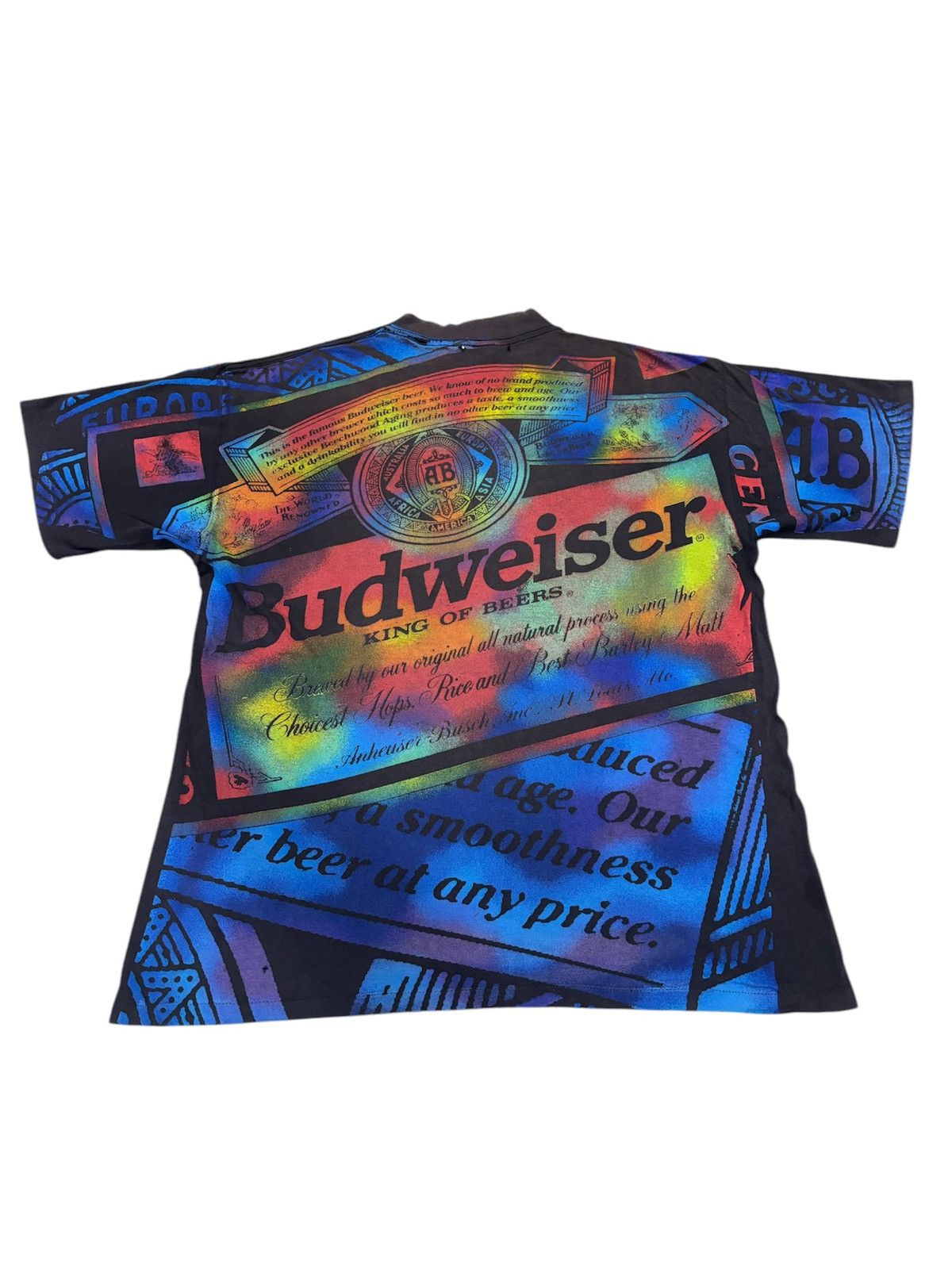 Budweiser × Vintage Vintage 90’s Budweiser AOP Tshirt Size US XL / EU 56 / 4 - 2 Thumbnail