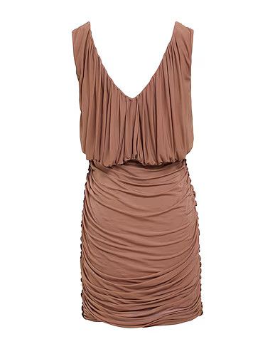 Saint Laurent Paris o1bcso1str1224 Draped Dress In Jersey in Light Brown Size XS / US 0-2 / IT 36-38 - 2 Thumbnail