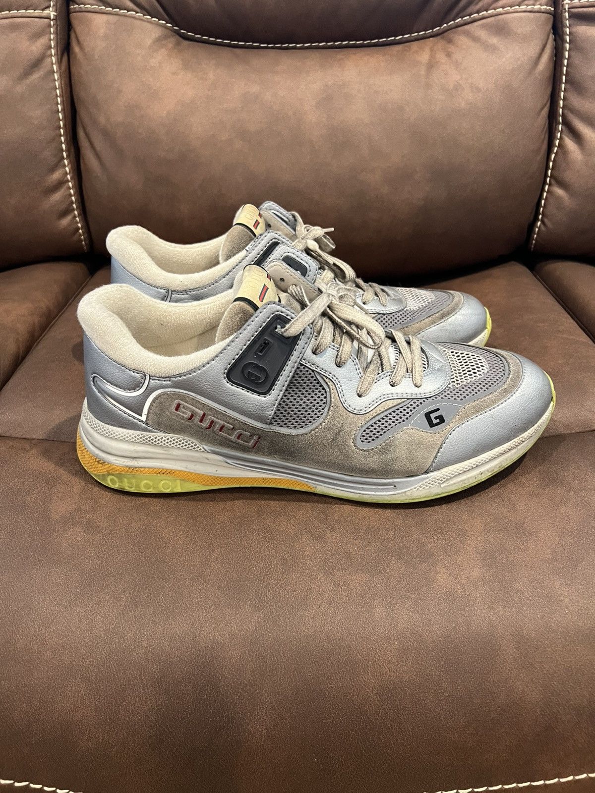 Gucci Gucci Ultrapace Sneakers Sliver/Multi-color Size US 13 / EU 46 - 2 Thumbnail