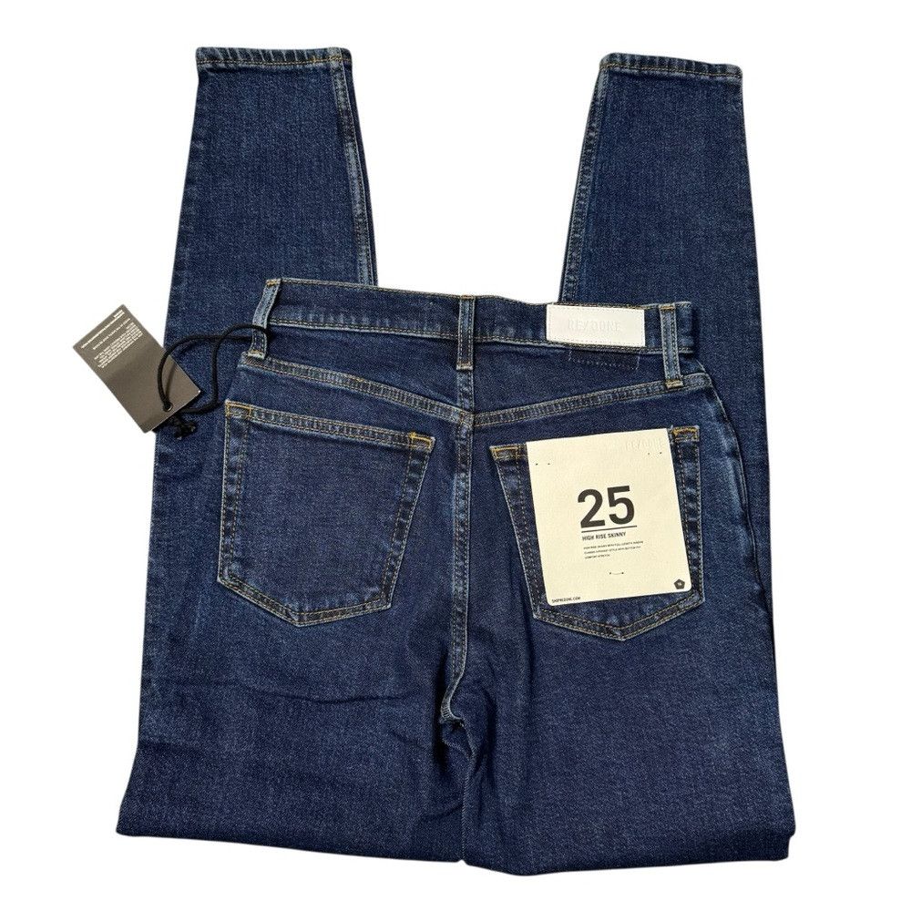 RE/DONE NWT New $275 RE/DONE High Rise Skinny Jeans in Dark Rinse S Size 25" / US 0 / IT 36 - 5 Thumbnail
