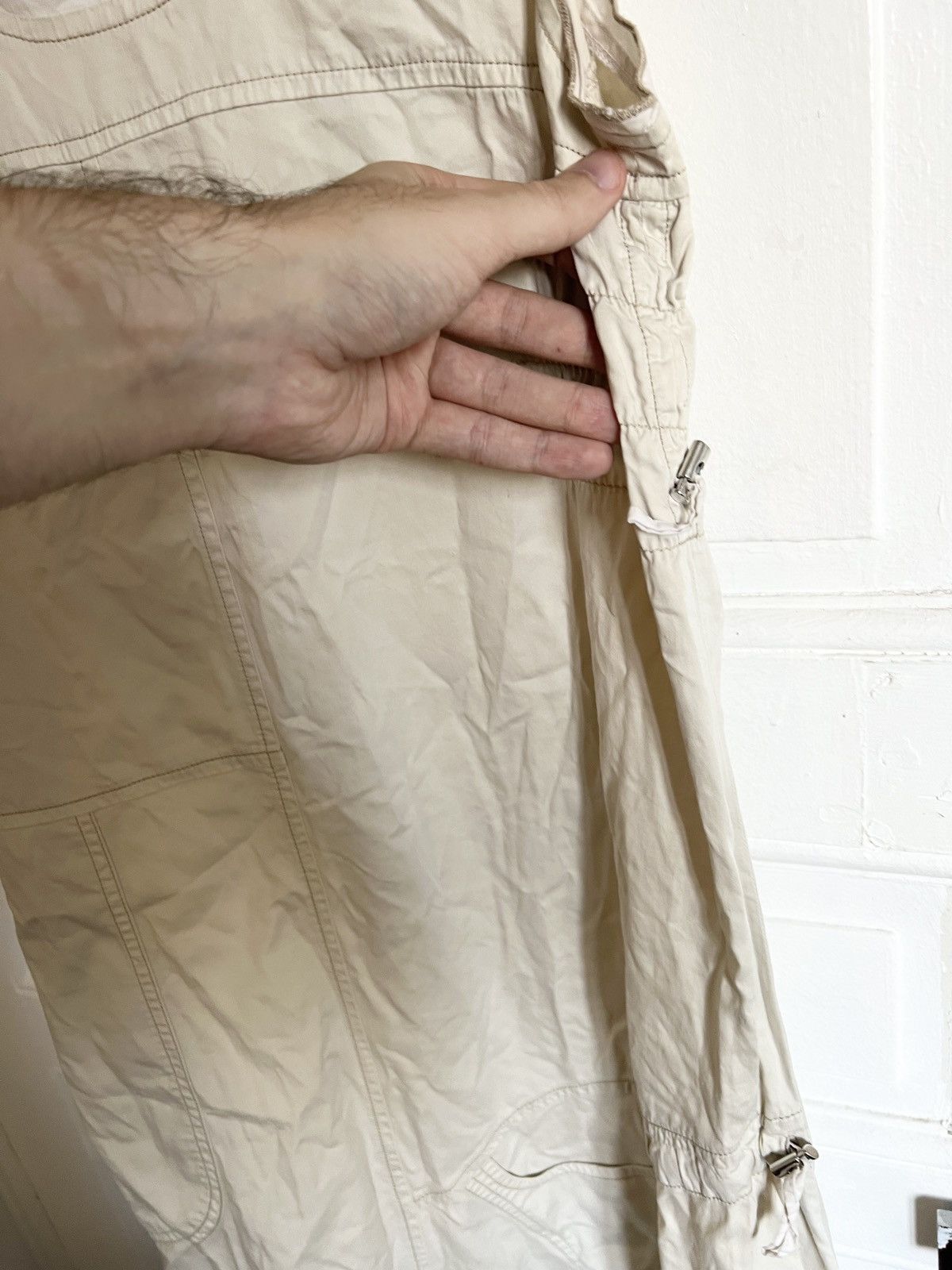 Japanese Brand × Vintage Y2k vintage parachute dress cream nylon cargo 2000s Size S / US 4 / IT 40 - 4 Thumbnail