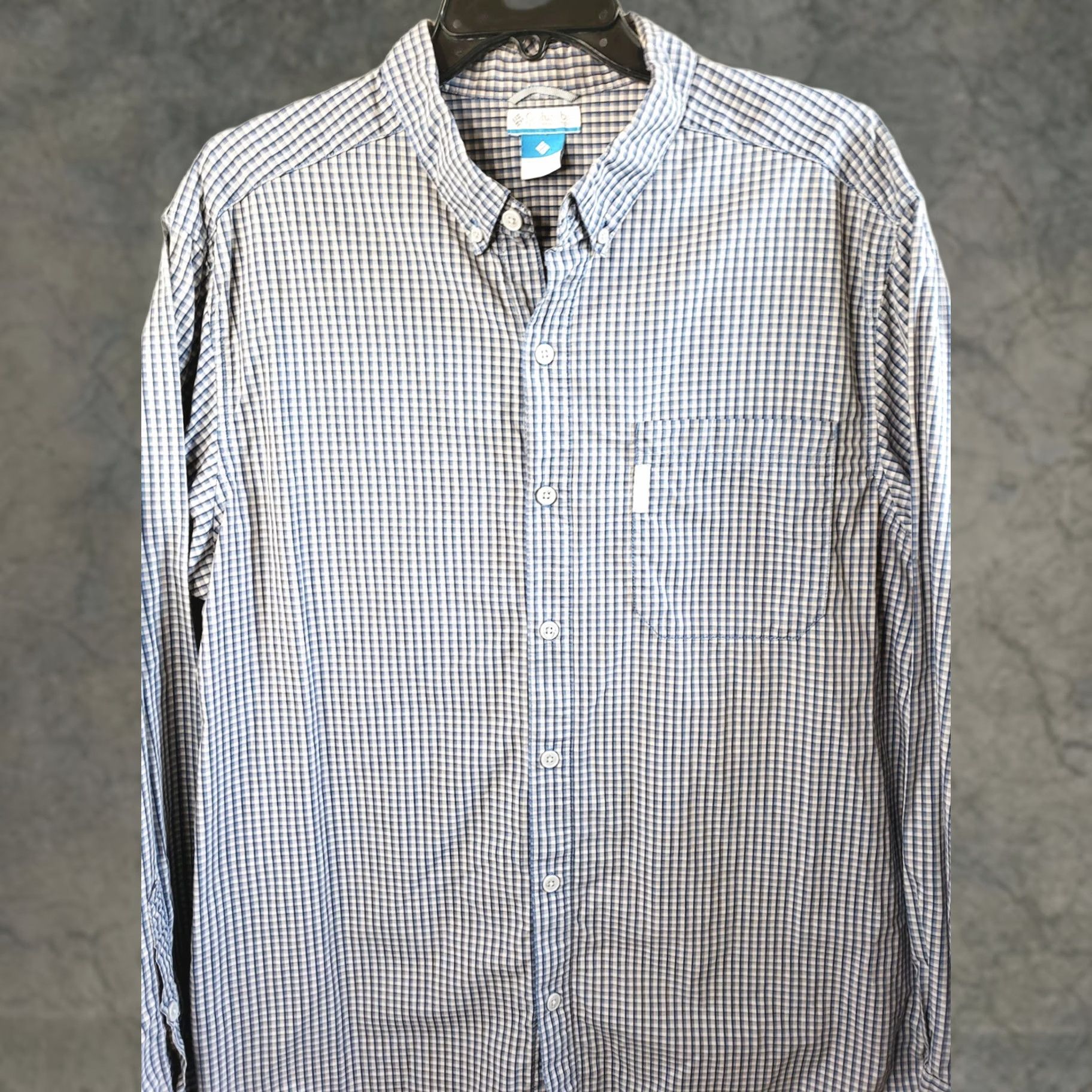 Vintage Columbia Button-Up Shirt Mens L Large Blue White Check Long Sleeve Casual Shirt Size US L / EU 52-54 / 3 - 1 Thumbnail