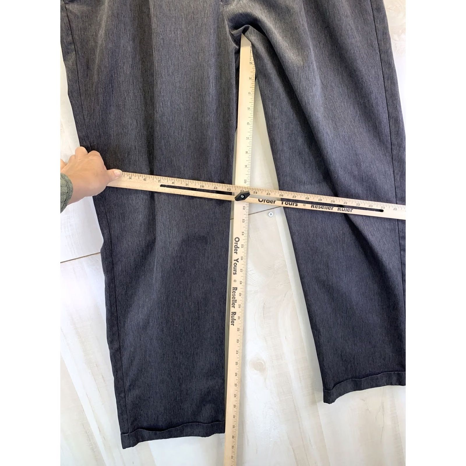 Perry Ellis Perry Ellis Portfolio Mens Gray Cuffed Trouser Slack Pants Size 36x32 Workout Shopwear? Size US 36 / EU 52 - 4 Thumbnail