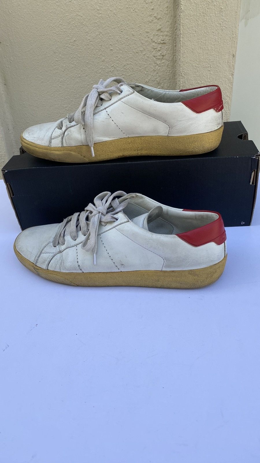 Saint Laurent Paris Saint Laurent Paris white court sneakers EU 40 Size US 10 / EU 43 - 6 Thumbnail