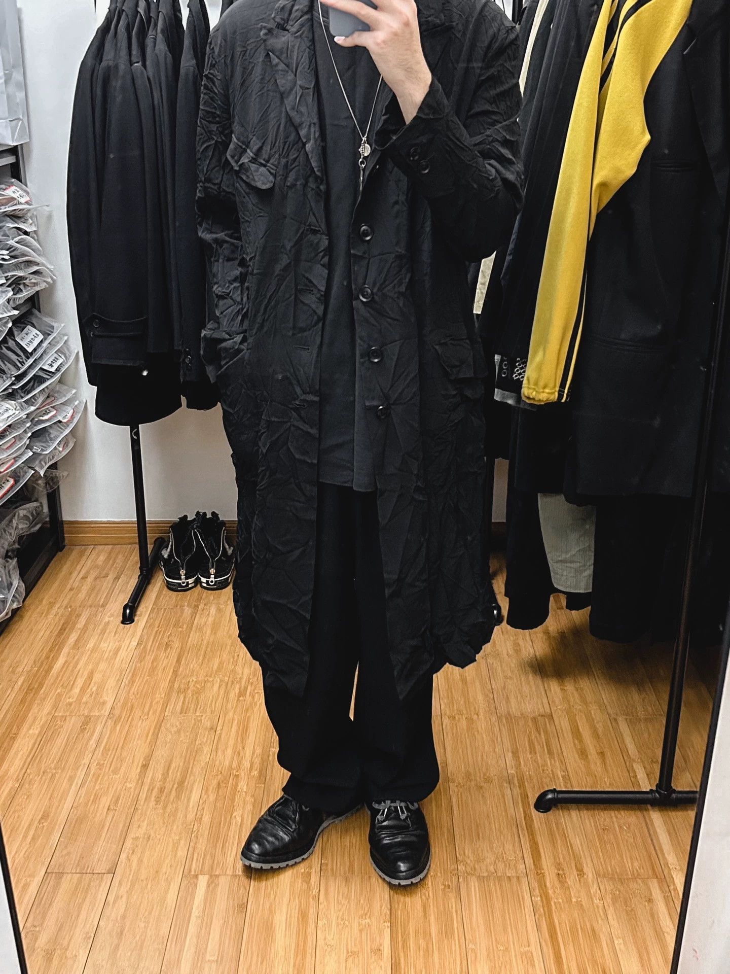 Yohji Yamamoto Yohji Yamamoto 19AW Pour Homme Crinkled Acet Coat Size US M / EU 48-50 / 2 - 5 Thumbnail