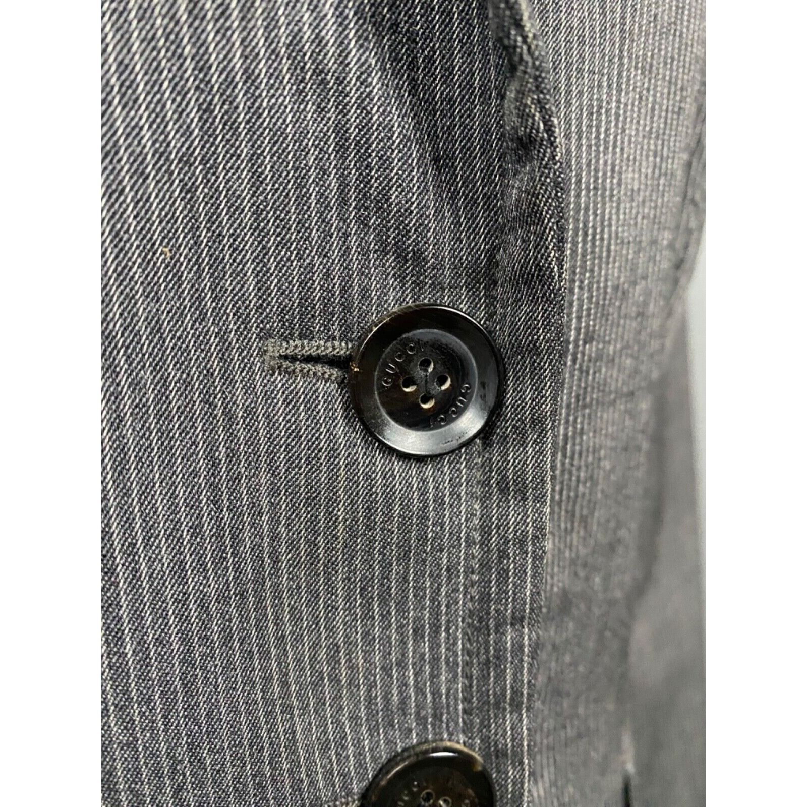 Gucci Gucci Women's Gray Wool Striped Blazer Sportcoat Jacket Size Size L / US 10 / IT 46 - 8 Thumbnail