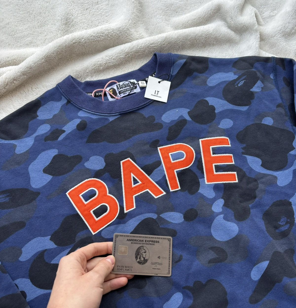 Bape Bape Spellout Logo Crewneck Sweater Size US M / EU 48-50 / 2 - 2 Thumbnail