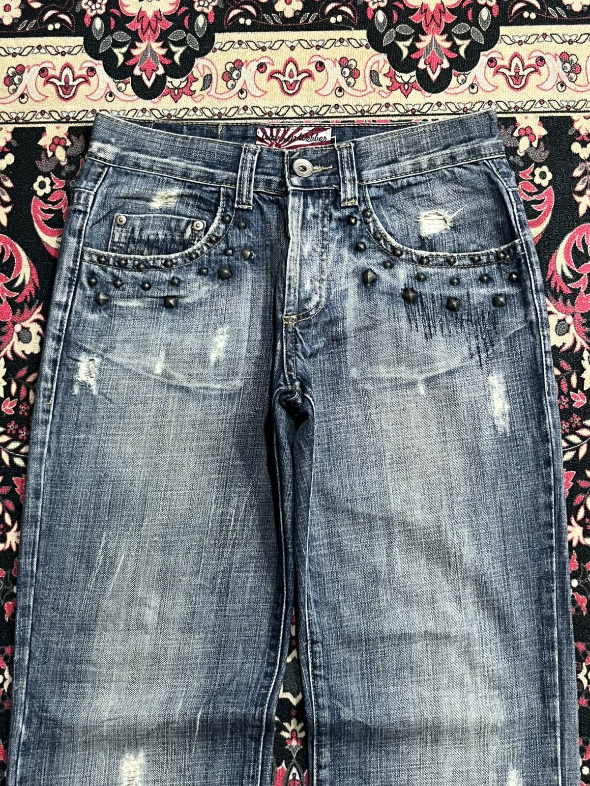 Who Decides War Warren Webber Studded Pocket Antelope Patches Blue Jeans Size US 28 / EU 44 - 4 Thumbnail