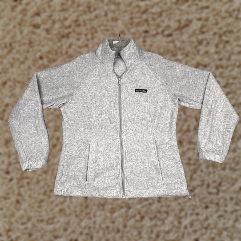 Vintage Columbia Jacket Womens Large Gray Fleece Full Zip Collared Pockets Outdoor Warm Size L / US 10 / IT 46 - 1 Thumbnail