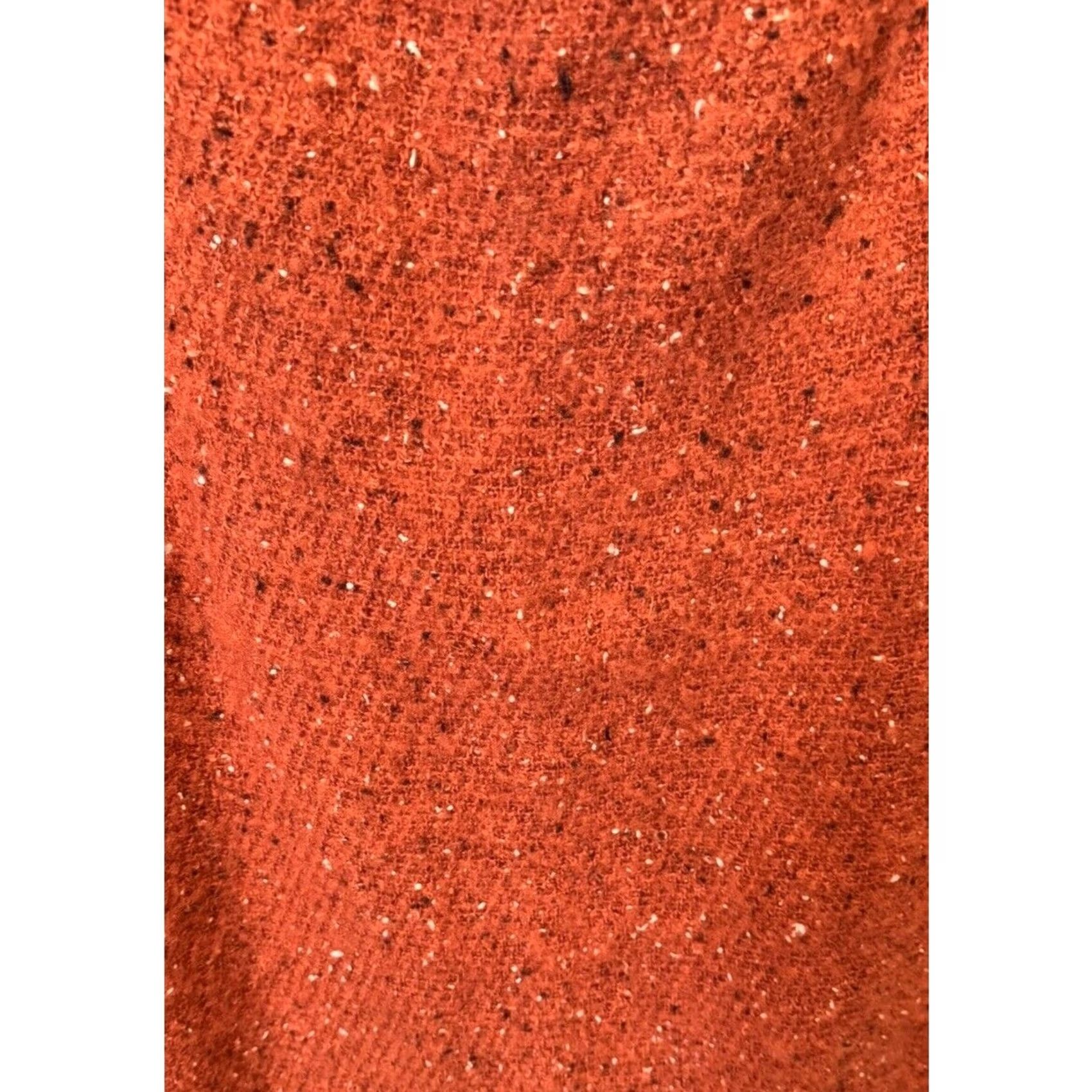 Anthropologie Anthropologie Orange Chunky Knit Scarf Tassle Blanket Size ONE SIZE - 3 Thumbnail