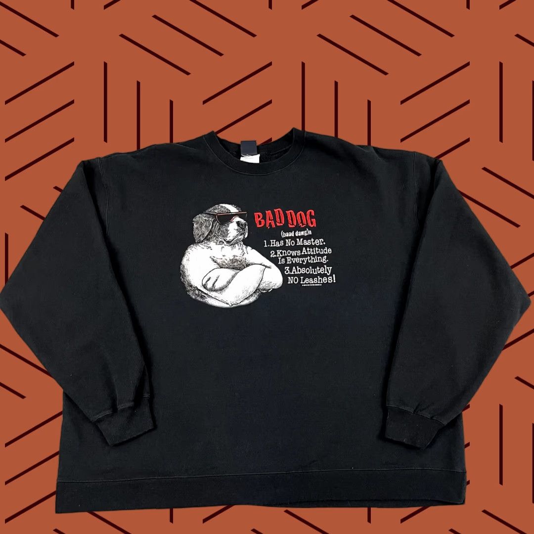 Big Dogs Big Dogs Sweatshirt Adult 2XL Black Embroidered Bad Dog Crew Neck Funny Mens Size US XXL / EU 58 / 5 - 1 Thumbnail