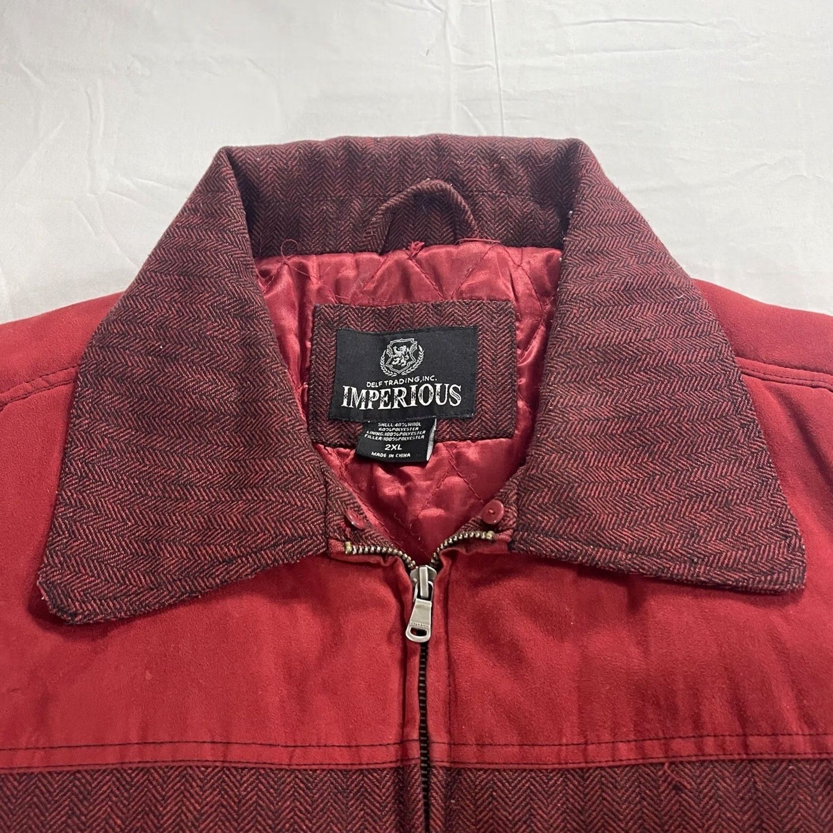 Vintage VINTAGE Imperious 2XL Vest Full Zip Quilted Lining Red Maroon Shirt Mens Size US XXL / EU 58 / 5 - 6 Thumbnail