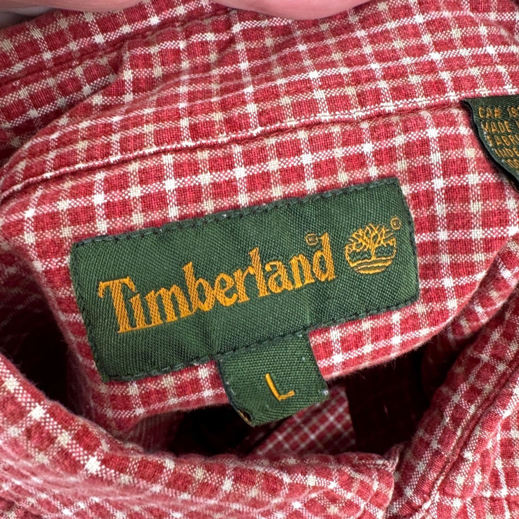 Timberland VINTAGE Timberland Mens Red White Gingham Plaid Short Sleeve Button Up Shirt Size L Size US L / EU 52-54 / 3 - 3 Thumbnail