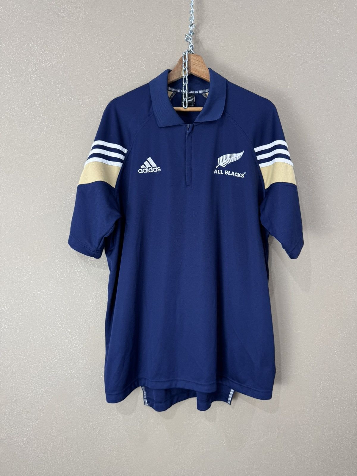 Adidas Vintage 00s Adidas All Blacks New Zealand Rugby jersey 2004 Size US L / EU 52-54 / 3 - 1 Thumbnail