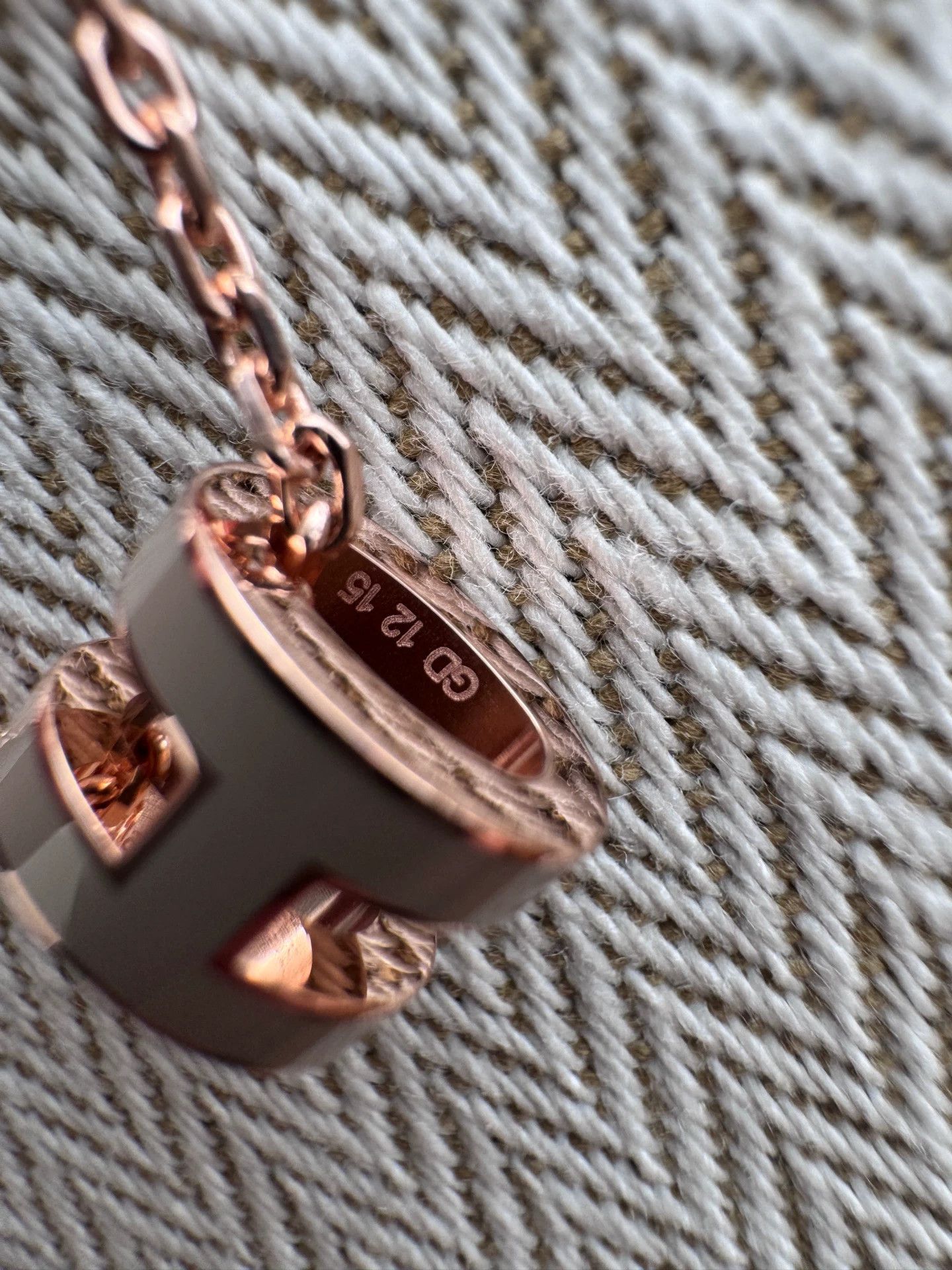 Hermes HERMES Mini Pop H Necklace Milk Tea Rose Gold Size ONE SIZE - 8 Thumbnail