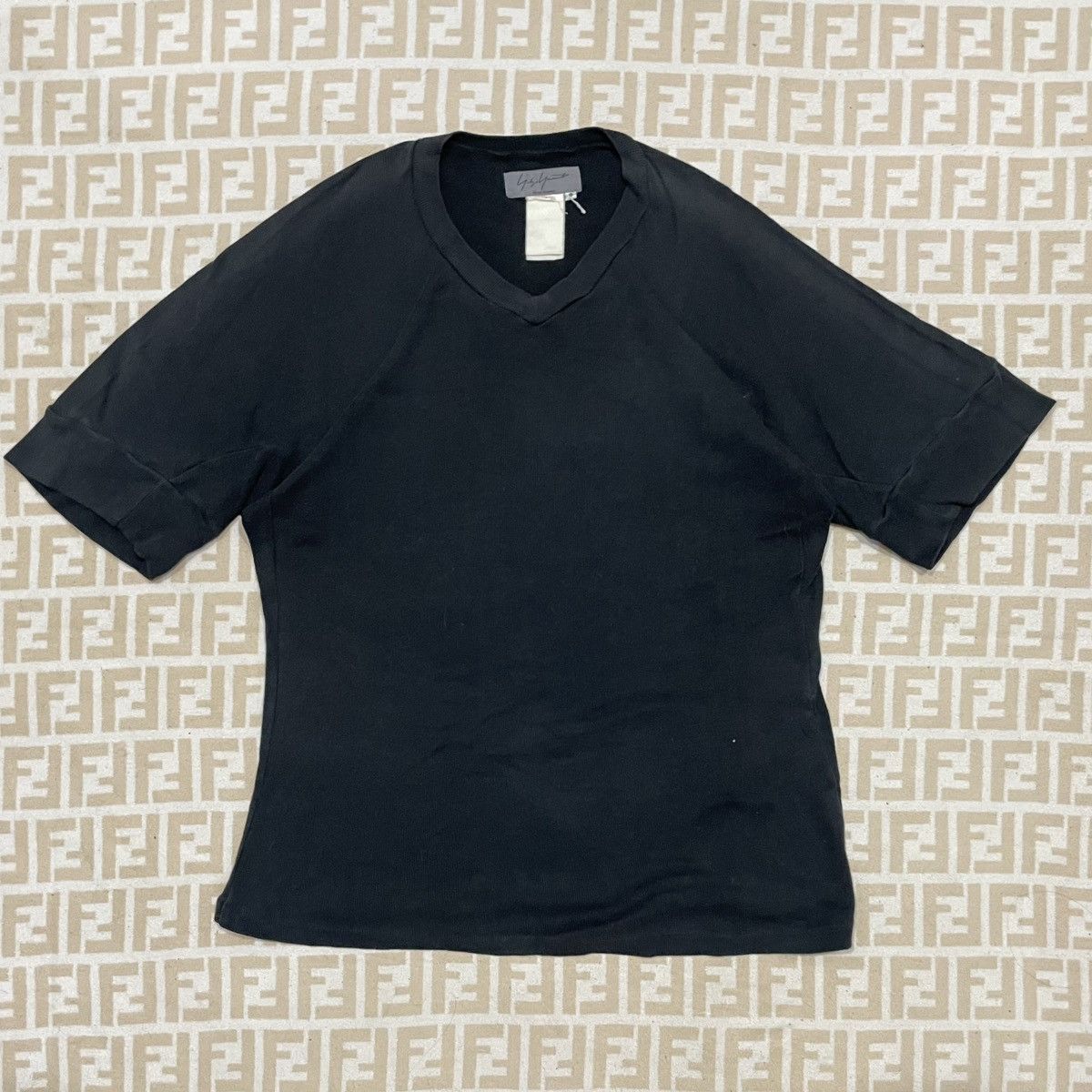 Vintage × Yohji Yamamoto Vintage Yohji Yamomoto Plain V Neck Tee Size US M / EU 48-50 / 2 - 2 Thumbnail