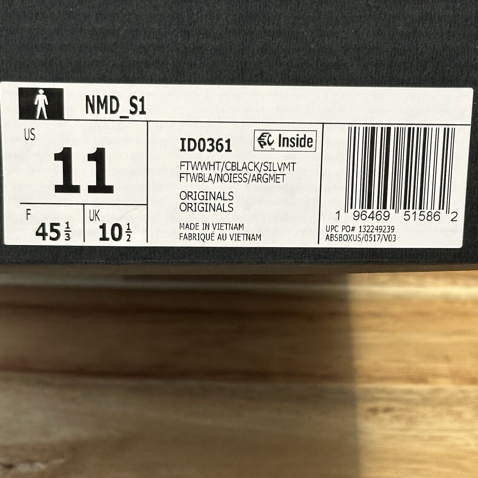 Adidas Adidas NMD S1 White Silver Metallic Black ID0361 Size 11 Size US 11 / EU 44 - 8 Thumbnail