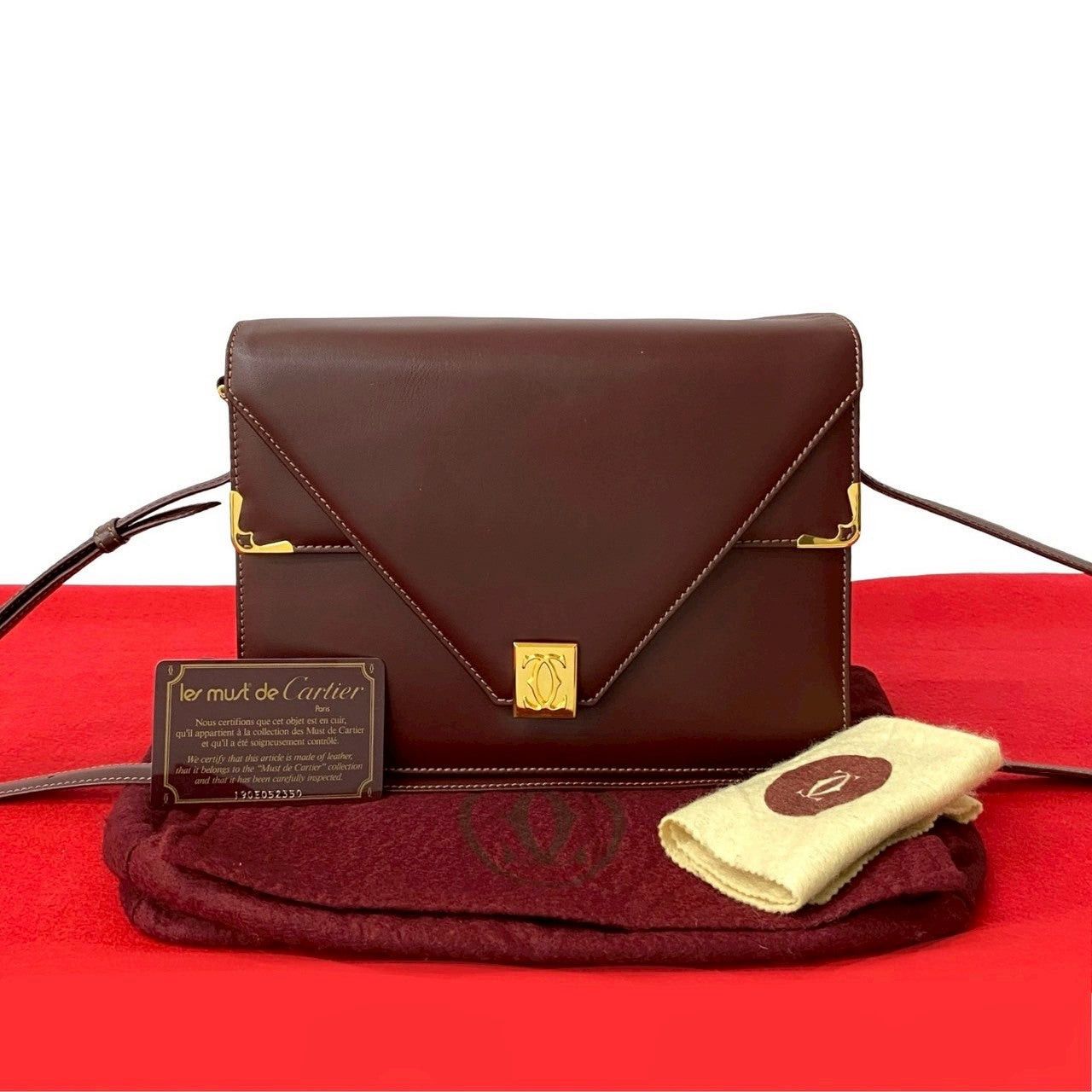 Cartier Cartier Shoulder Bag Red Leather Size ONE SIZE - 1 Thumbnail